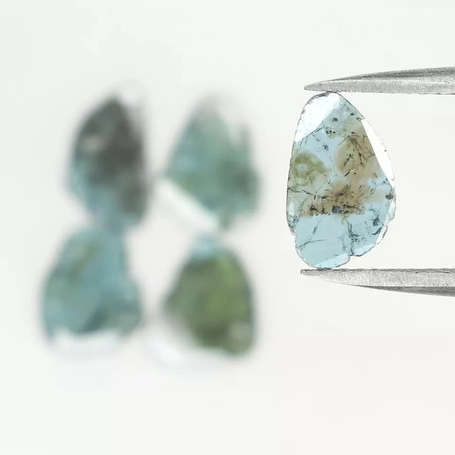 1.54 Ct Natural Loose Slice Shape Diamond Blue Color Slice Cut Diamond 7.80 MM Natural Loose Diamond Blue Color Irregular Cut Diamond NQ1301