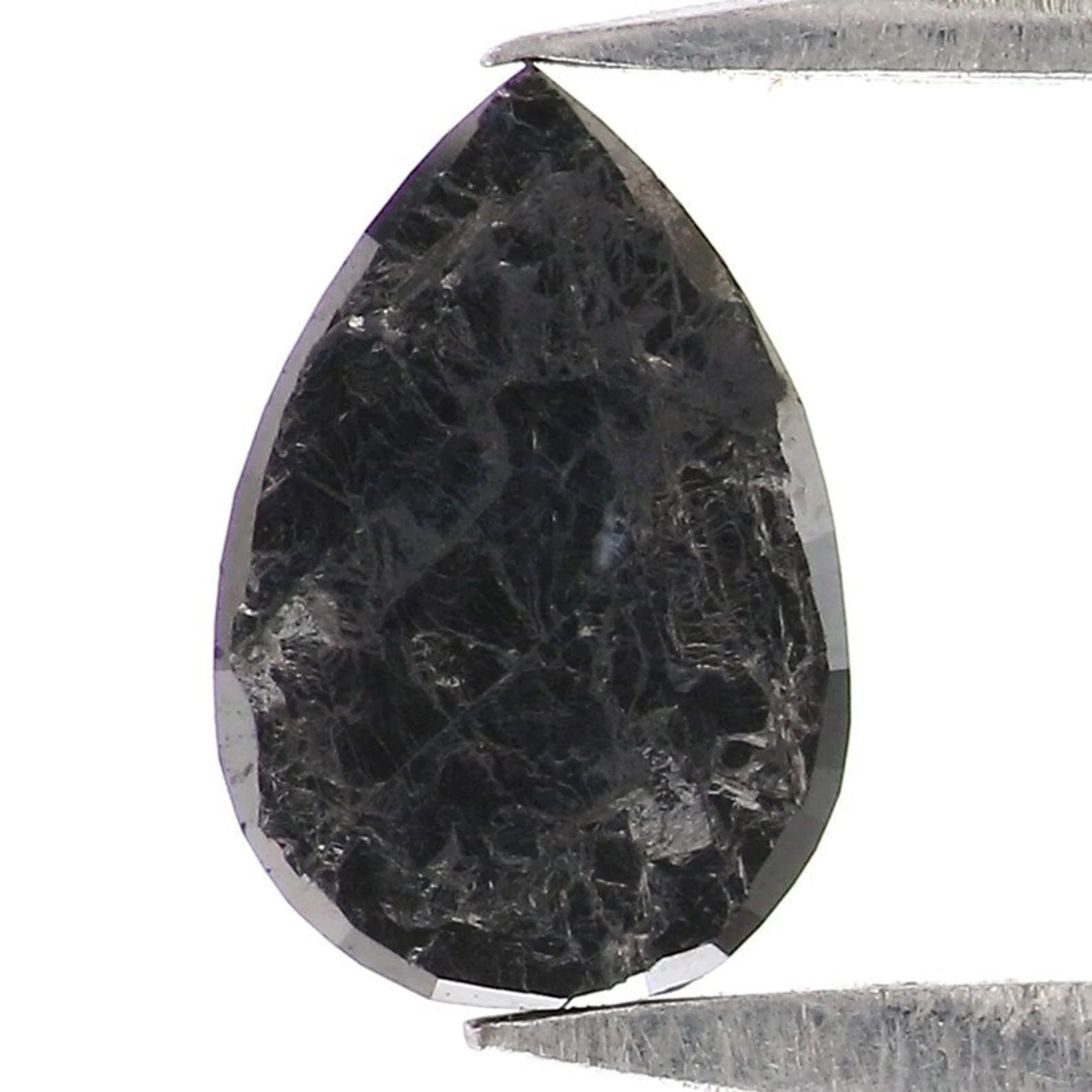 0.52 CT Natural Loose Pear Shape Diamond Black Color Pear Cut Diamond 7.30 MM Natural Loose Diamond Black Color Pear Rose Cut Diamond NQ2247