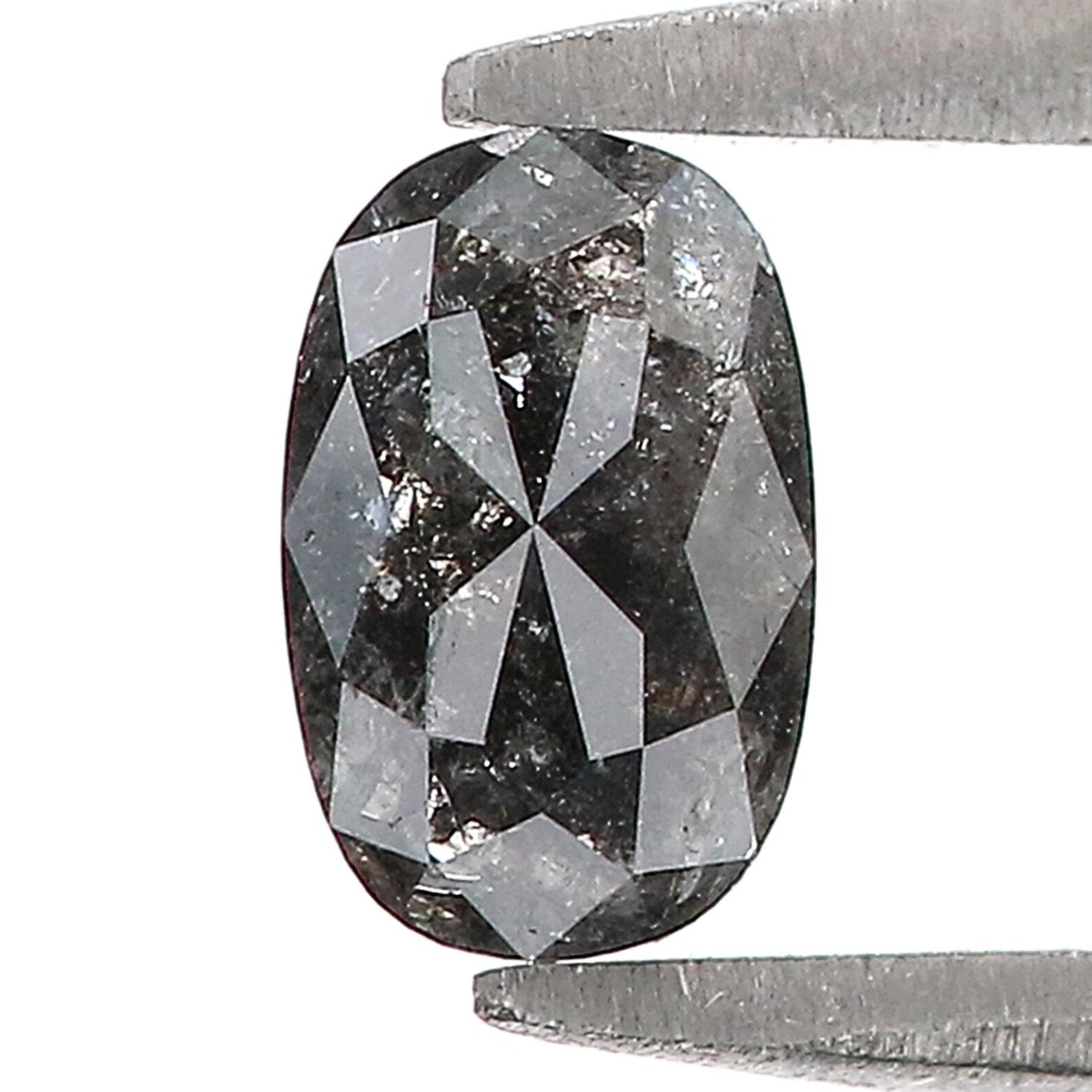 0.61 CT Natural Loose Oval Shape Diamond Salt And Pepper Oval Cut Diamond 6.30 MM Natural Loose Diamond Oval Shape Rose Cut Diamond QN823