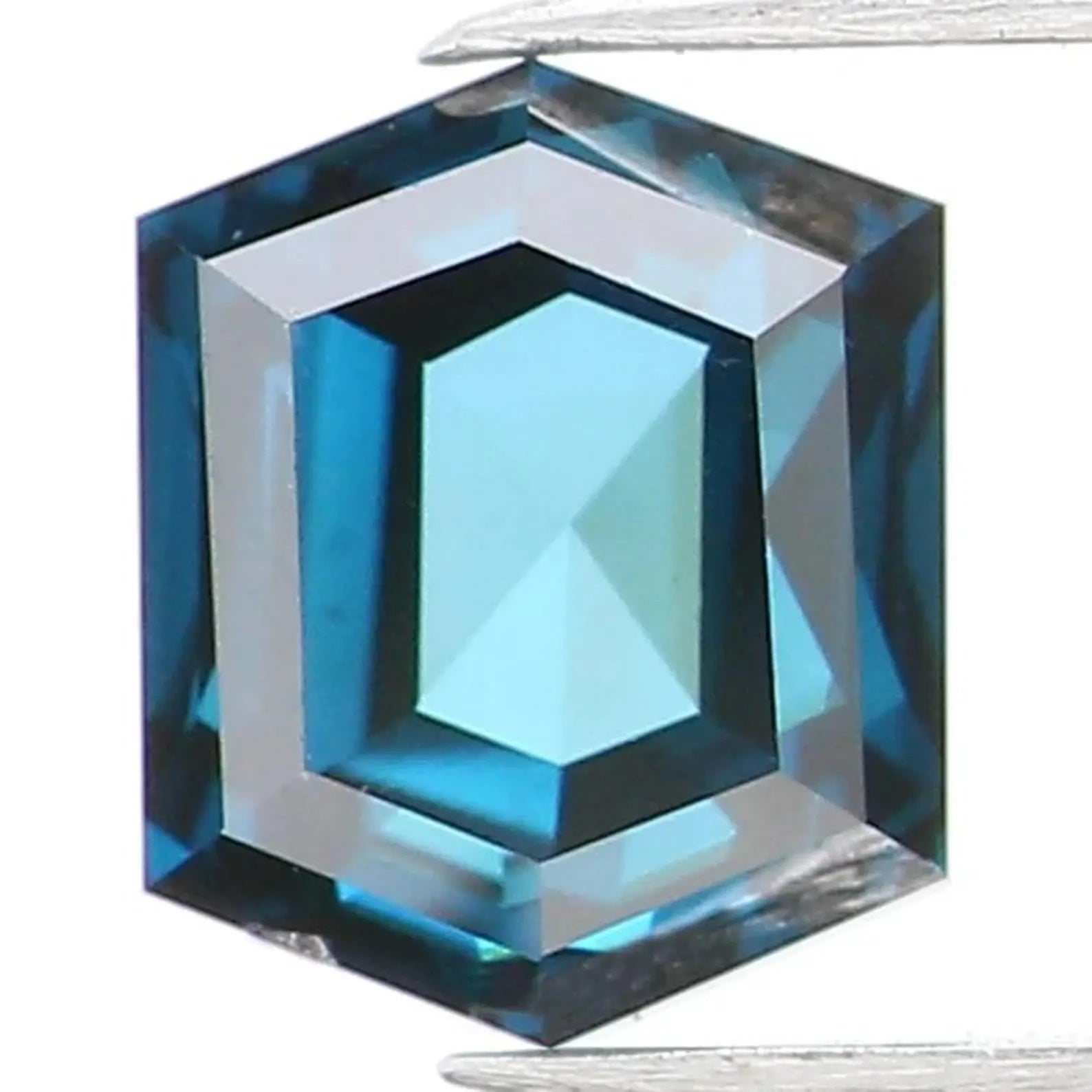 0.34 Ct Natural Loose Hexagon Shape Diamond Blue Color Hexagon Diamond 4.45 MM Natural Diamond Blue Color Hexagon Rose Cut Diamond NQ1395