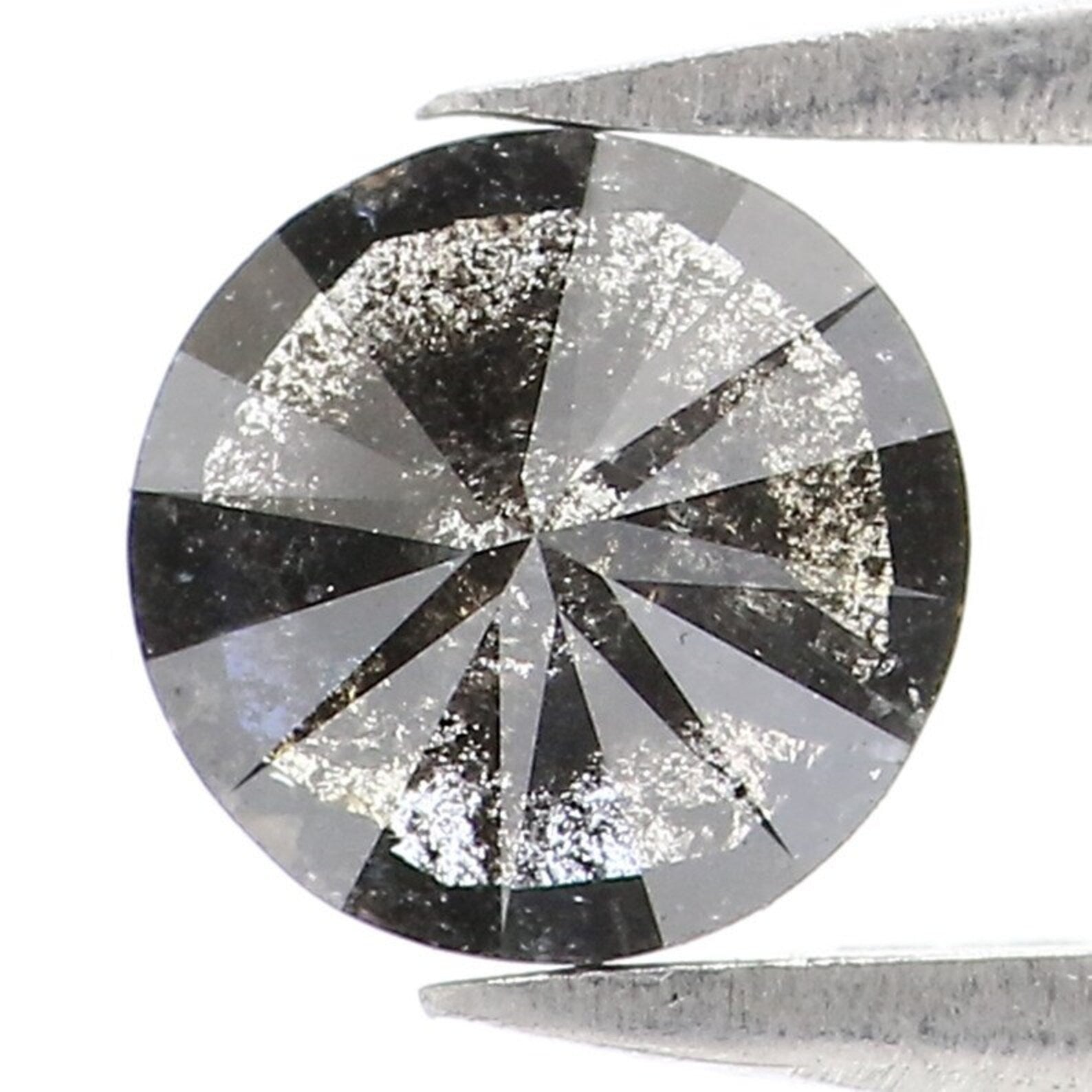 0.71 CT Natural Loose Round Brilliant Cut Diamond Salt And Pepper Round Cut Diamond 5.70 MM Natural Black Grey Round Shape Diamond NQ1045