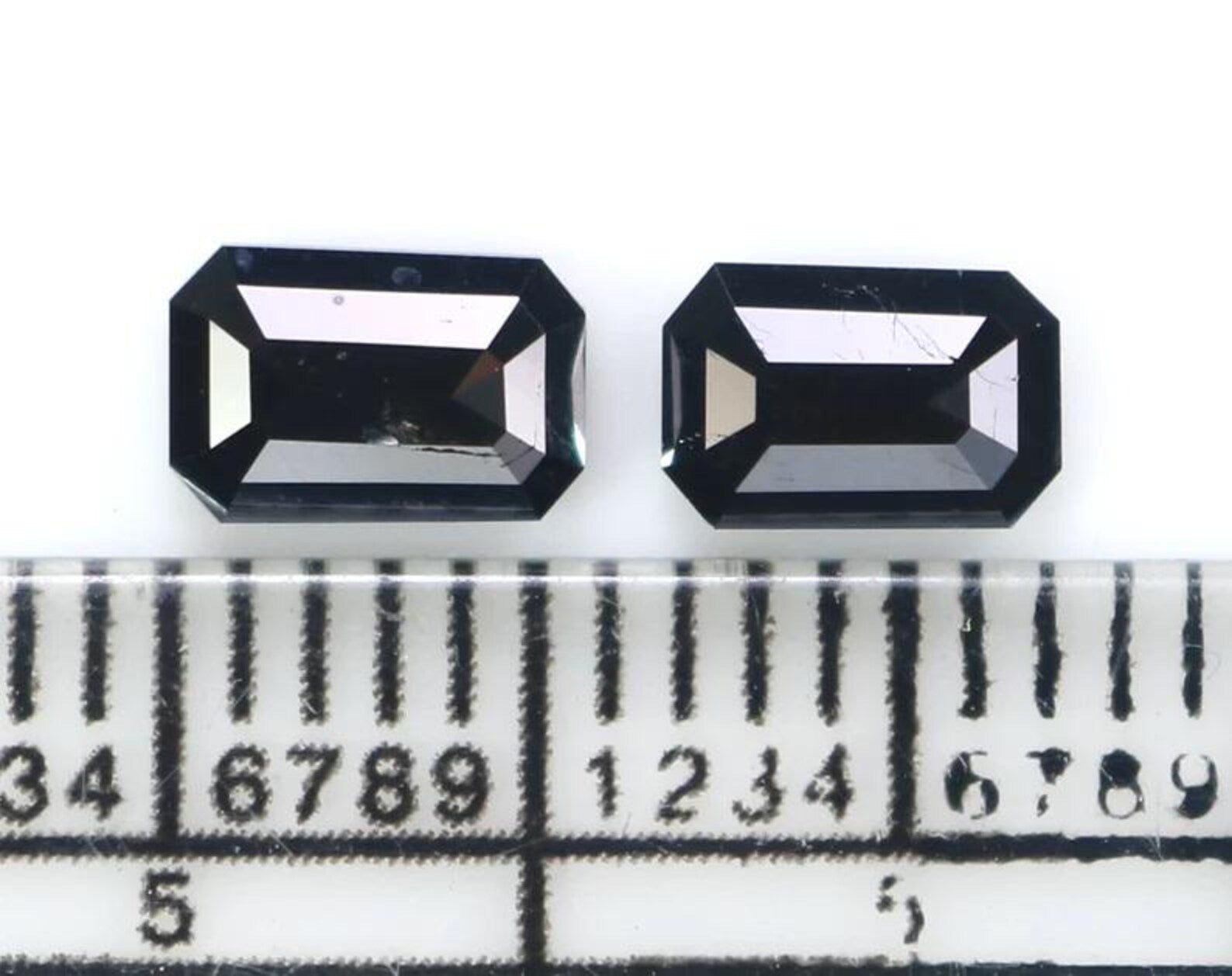 0.74 CT Natural Loose Emerald Shape Pair Diamond Black Color Emerald Diamond 5.75 MM Natural Black Color Emerald Rose Cut Diamond NQB2265