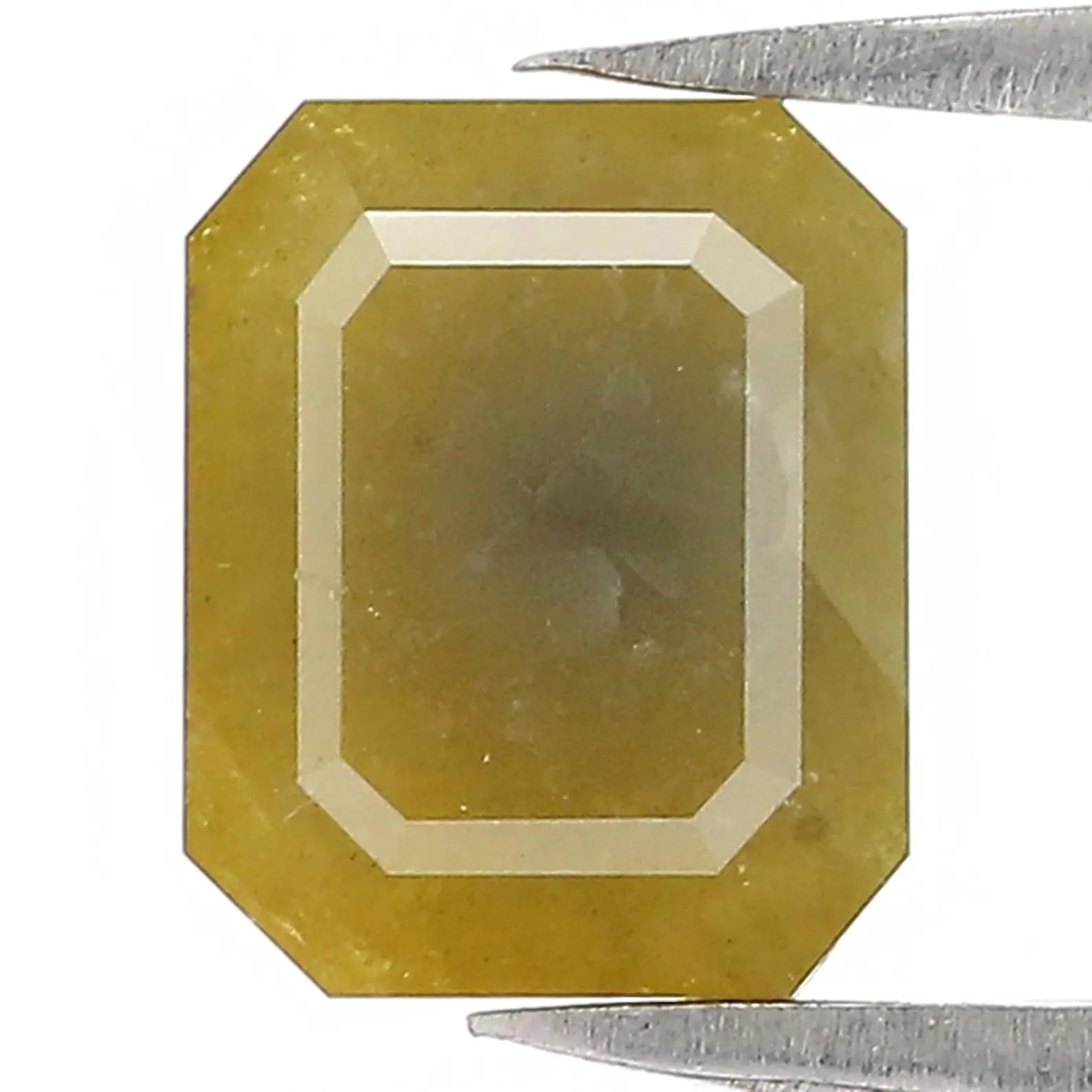 2.85 CT Natural Loose Emerald Shape Diamond Yellow Color Emerald Diamond 8.60 MM Natural Diamond Yellow Color Emerald Rose Cut Diamond QN157