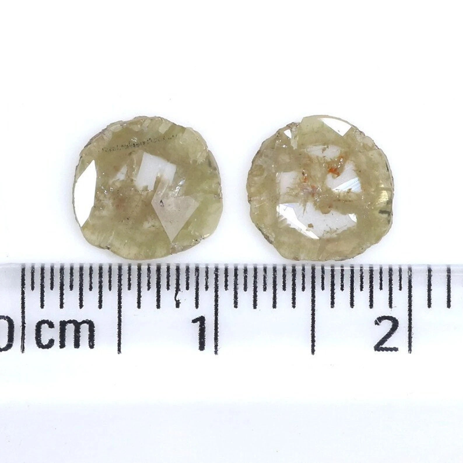 1.24 Ct Natural Loose Slice Shape Diamond Yellow Grey Color Slice Diamond 7.85 MM Natural Yellow Grey Color Slice Rose Cut Diamond NQ1991