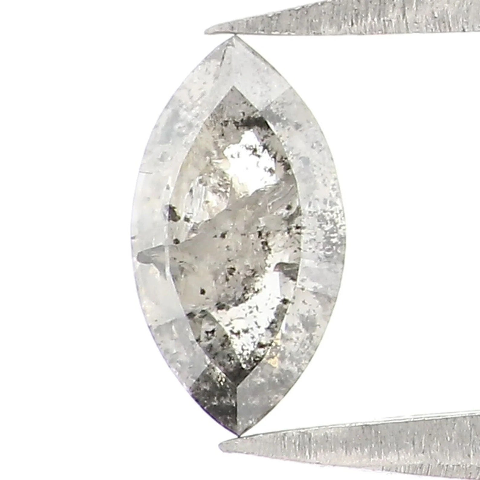 0.34 CT Natural Loose Marquise Cut Diamond Salt And Pepper Marquise Diamond 6.50 MM Black Grey Color Marquise Shape Rose Cut Diamond NQ9534