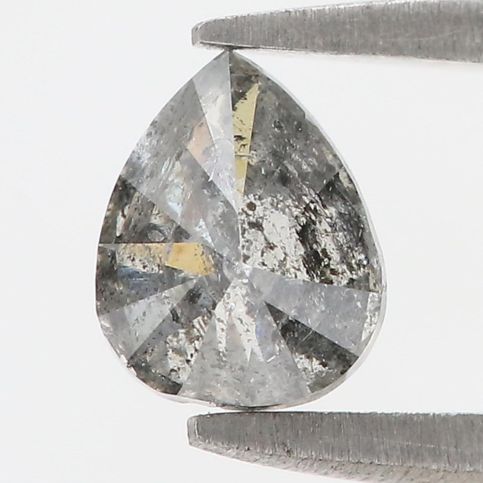 0.77 CT Natural Loose Pear Shape Diamond Salt And Pepper Pear Cut Diamond 6.20 MM Natural Loose Diamond Pear Shape Rose Cut Diamond QN8806