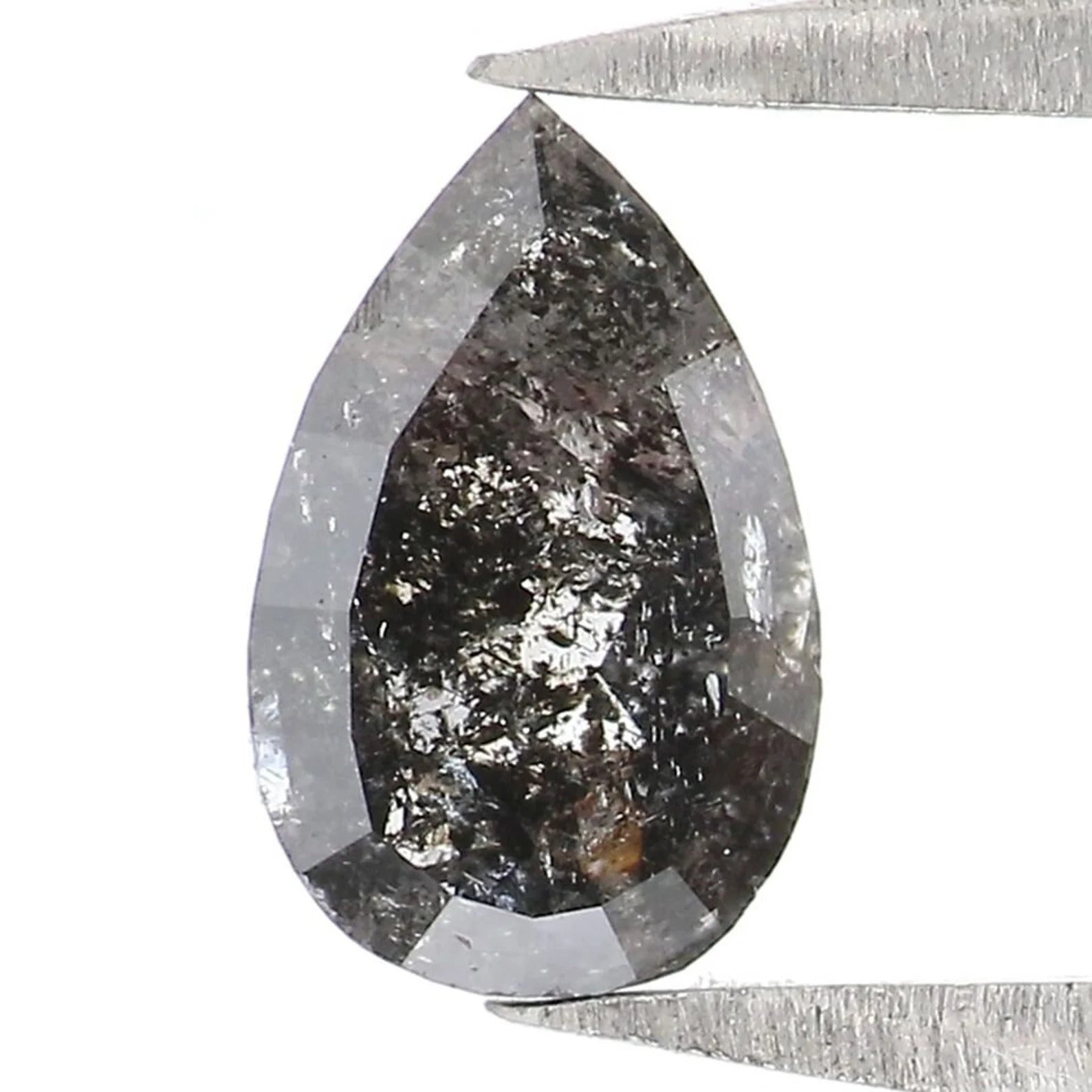 0.42 CT Natural Loose Pear Shape Diamond Salt And Pepper Pear Cut Diamond 6.45 MM Natural Loose Diamond Black Grey Color Pear Diamond NQ2117