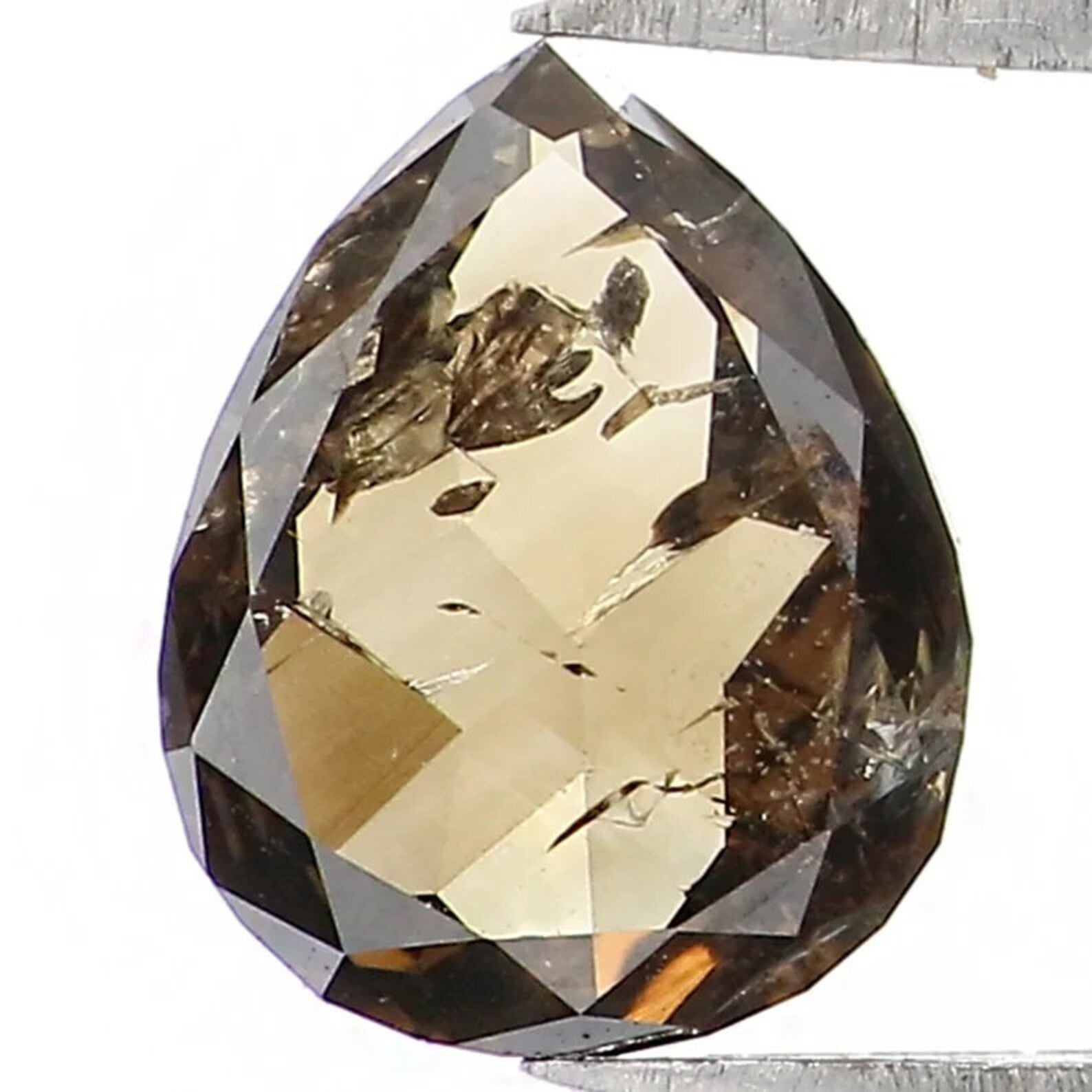 0.72 Ct Natural Loose Pear Shape Diamond Brown Color Pear Cut Diamond 6.90 MM Natural Loose Diamond Brown Color Pear Rose Cut Diamond NQ1654