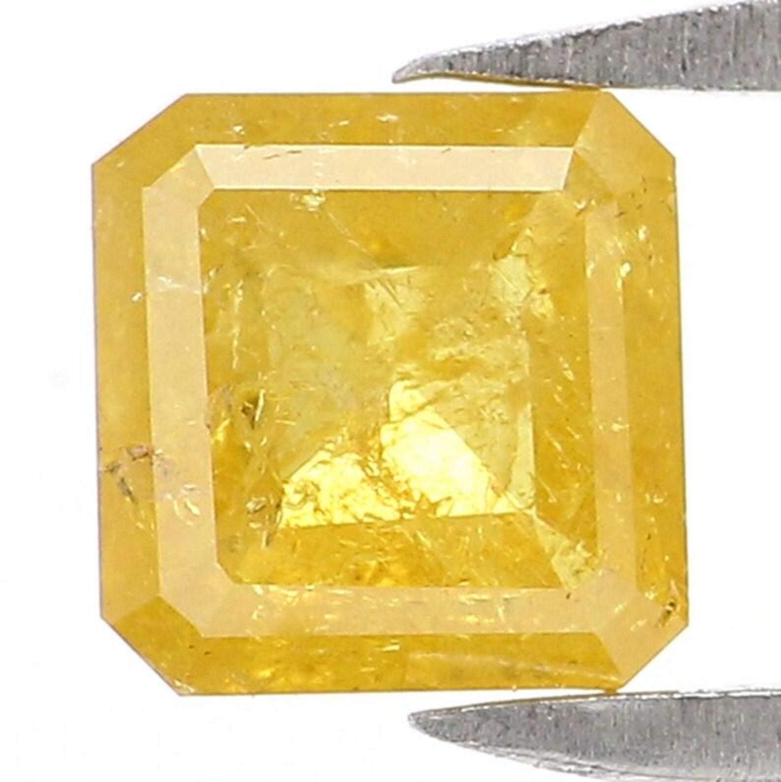0.76 CT Natural Loose Emerald Shape Diamond Yellow Color Emerald Cut Diamond 5.05 MM Natural Loose Diamond Emerald Rose Cut Diamond NQ2212