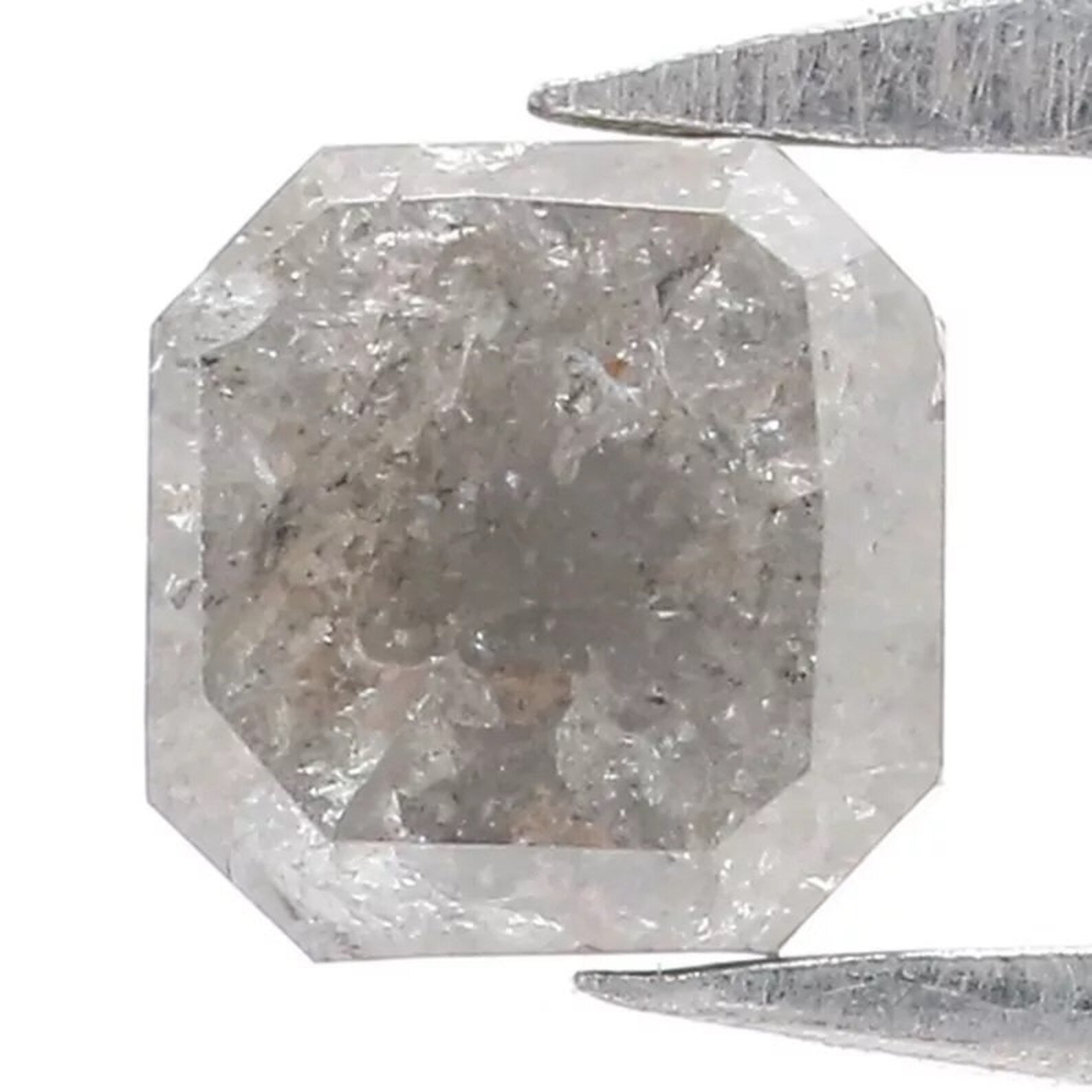 0.51 Ct Natural Loose Emerald Shape Diamond Salt And Pepper Emerald Cut Diamond 4.10 MM Natural Grey Color Emerald Rose Cut Diamond NQ8350