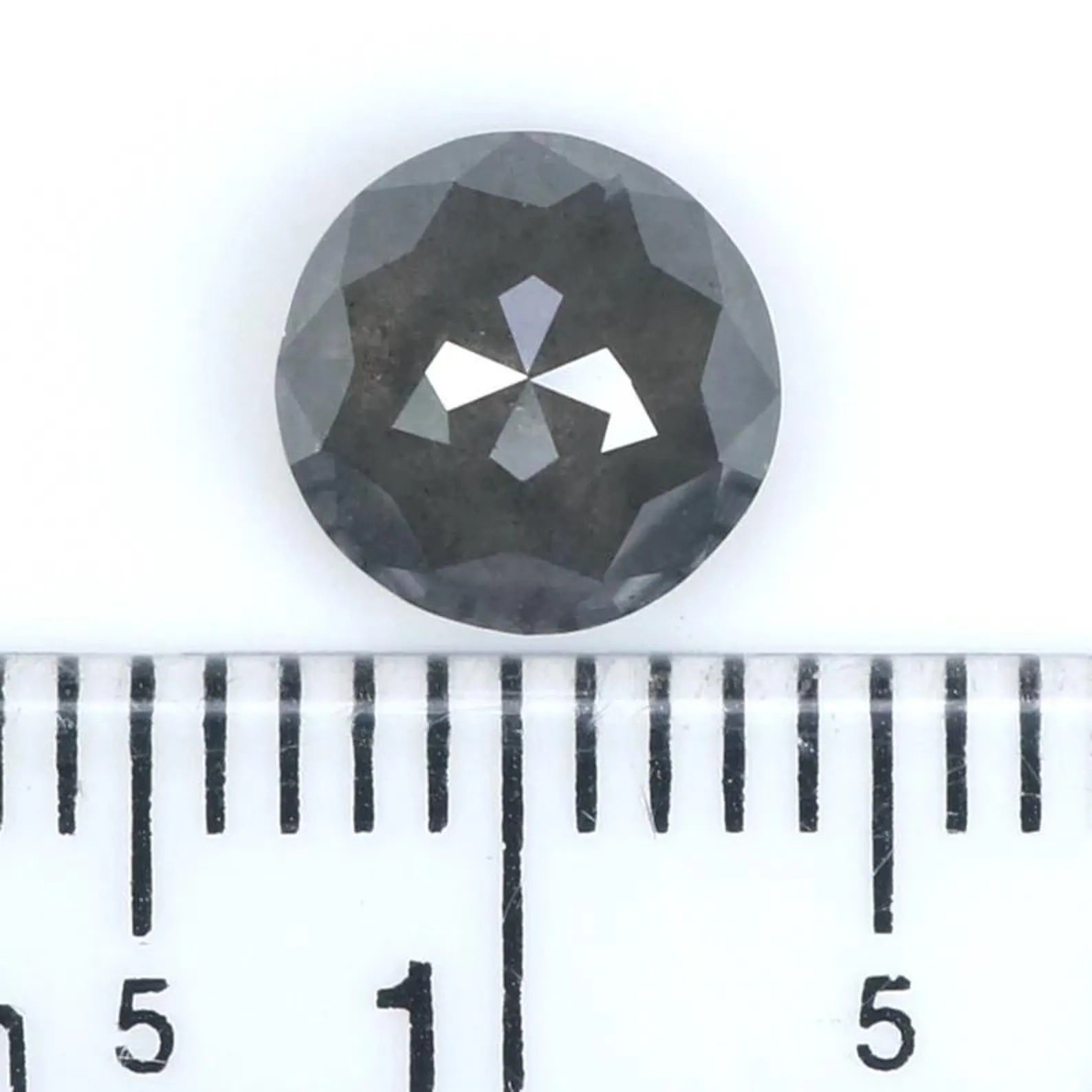 1.37 CT Natural Loose Round Shape Diamond Salt And Pepper Round Cut Diamond 6.80 MM Natural Black Grey Color Round Rose Cut Diamond NQ1142