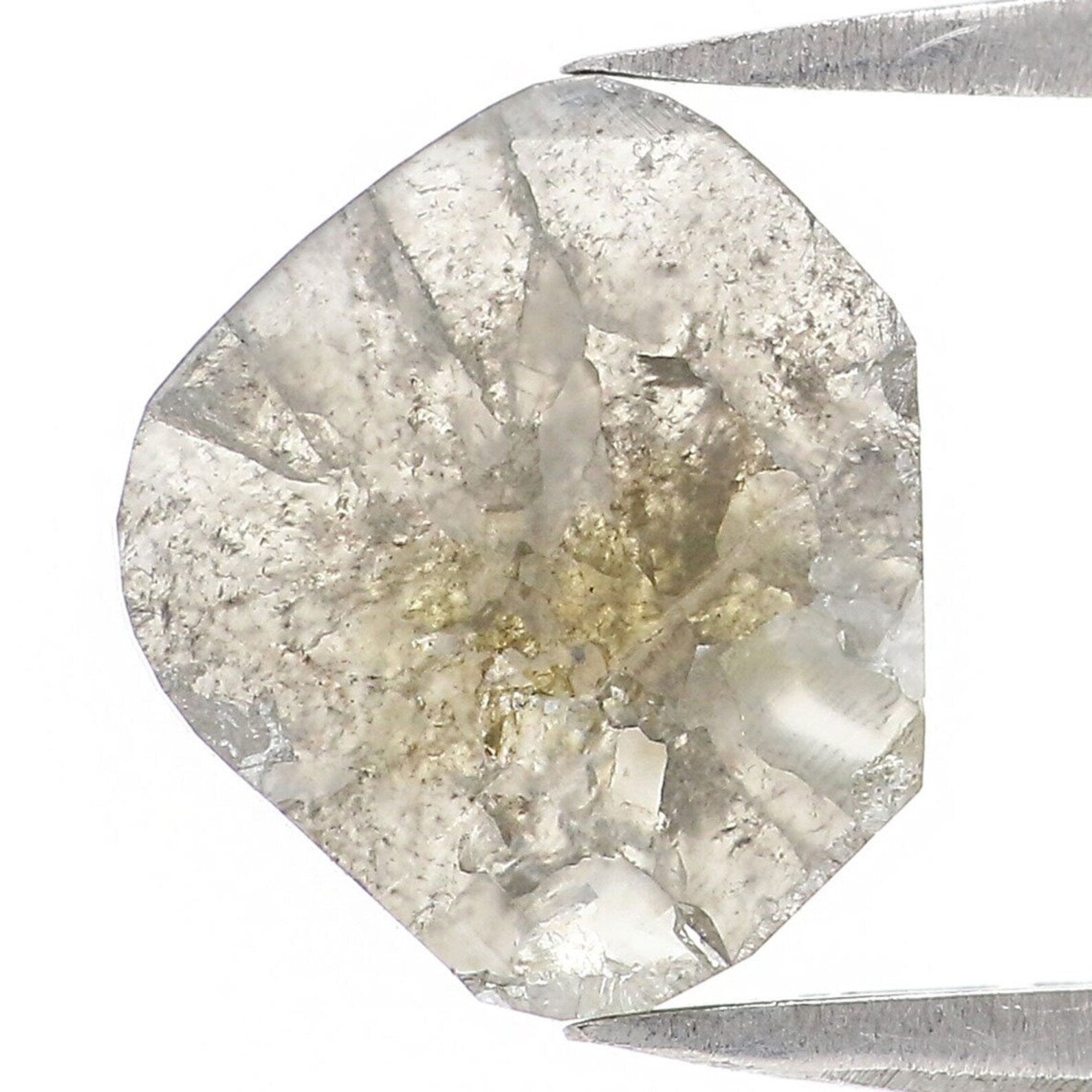 1.37 CT Natural Loose Antique Shape Diamond Salt And Pepper Antique Cut Diamond 9.80 MM Natural Grey Color Antique Rose Cut Diamond NQ7982