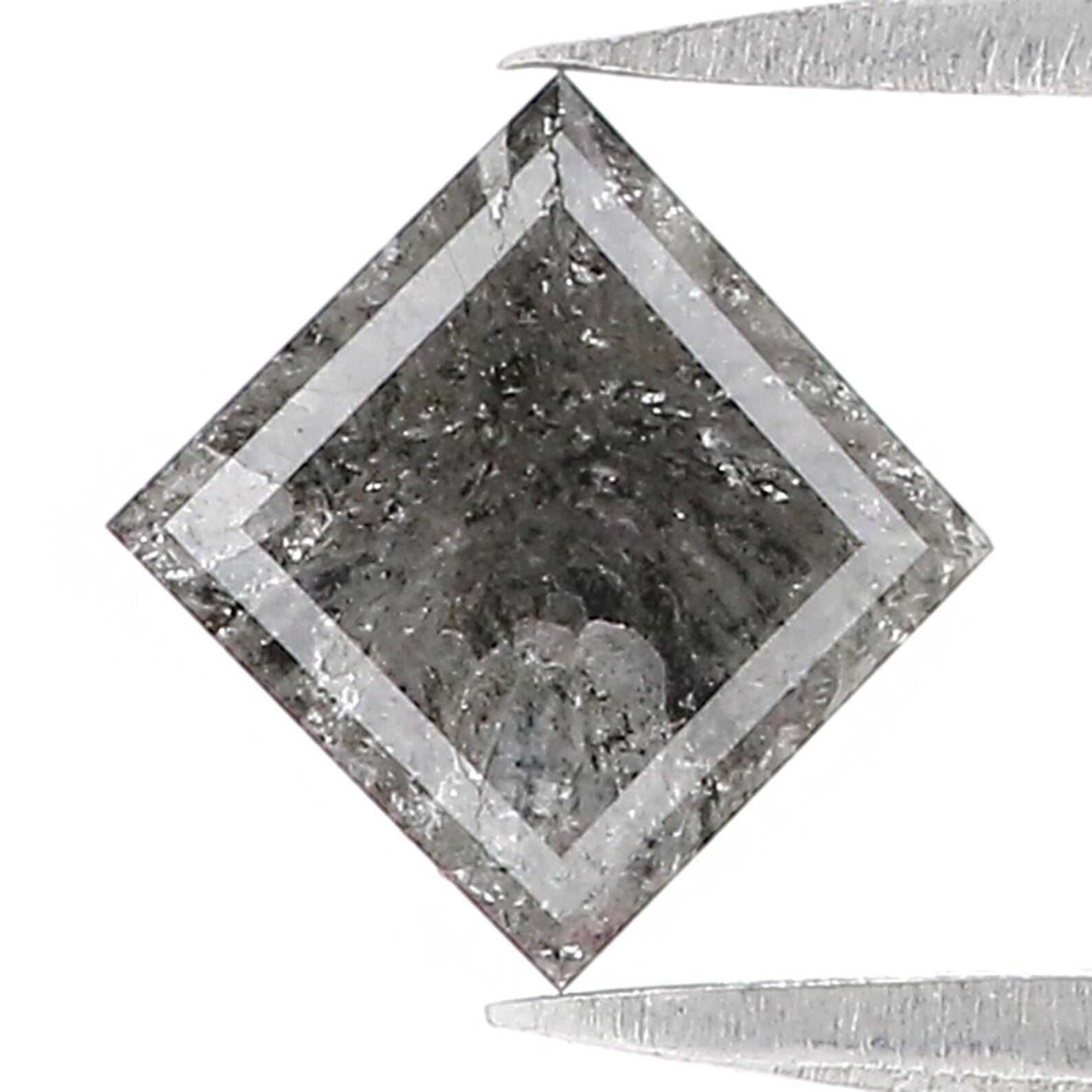 1.20 CT Natural Loose Kite Shape Diamond Salt And Pepper Kite Diamond 8.00 MM Natural Loose Diamond Black Grey Kite Rose Cut Diamond QN1322