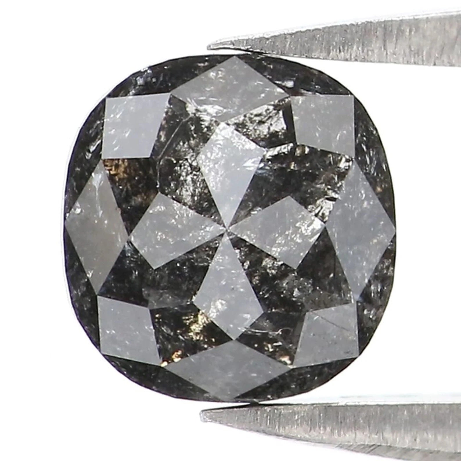 1.20 Ct Natural Loose Cushion Shape Diamond Salt And Pepper Cushion Diamond 6.30 MM Natural Loose Diamond Cushion Rose Cut Diamond QN918