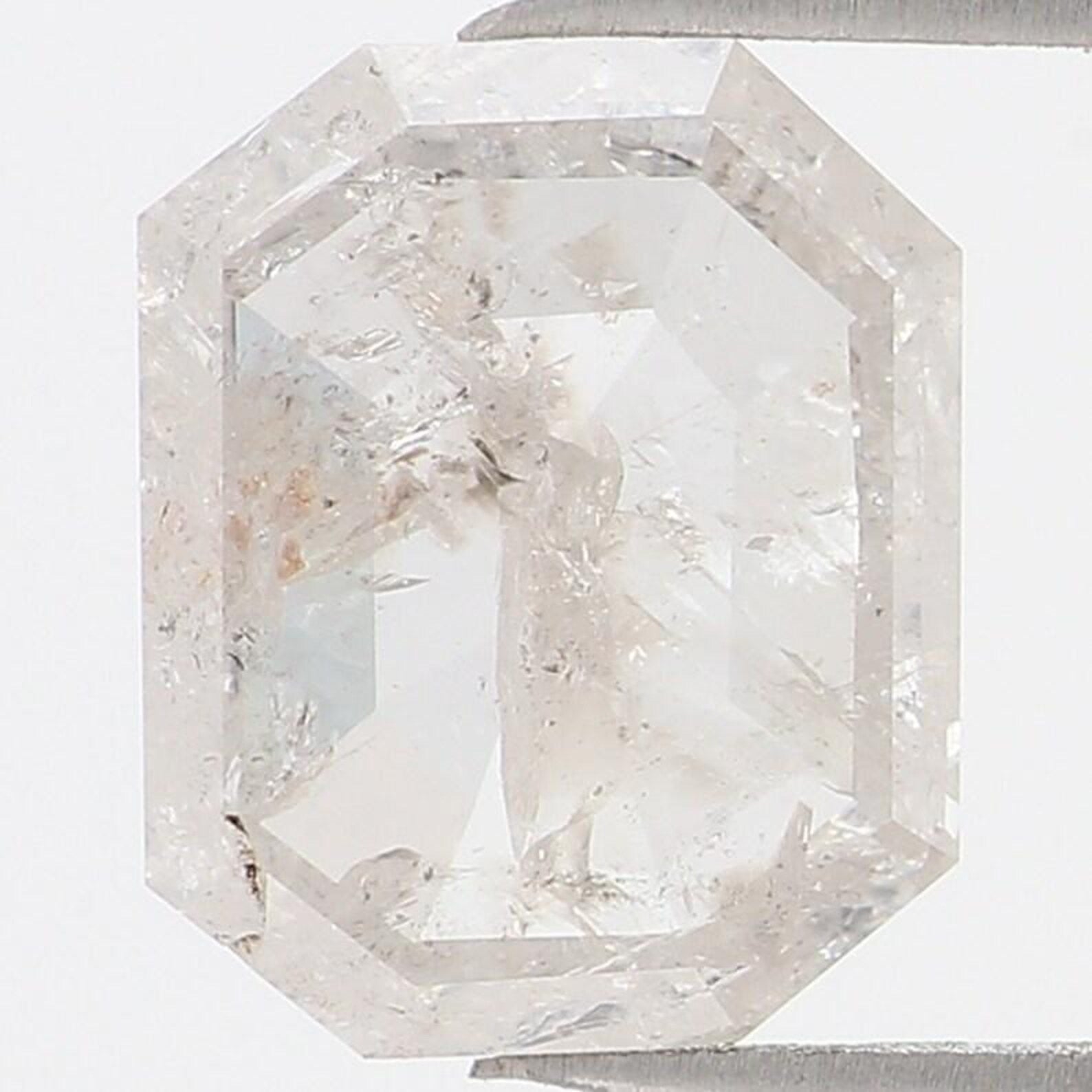 0.67 Ct Natural Loose Emerald Shape Diamond Grey Color Emerald Cut Diamond 6.60 MM Natural Loose Grey Color Emerald Rose Cut Diamond NQ1500