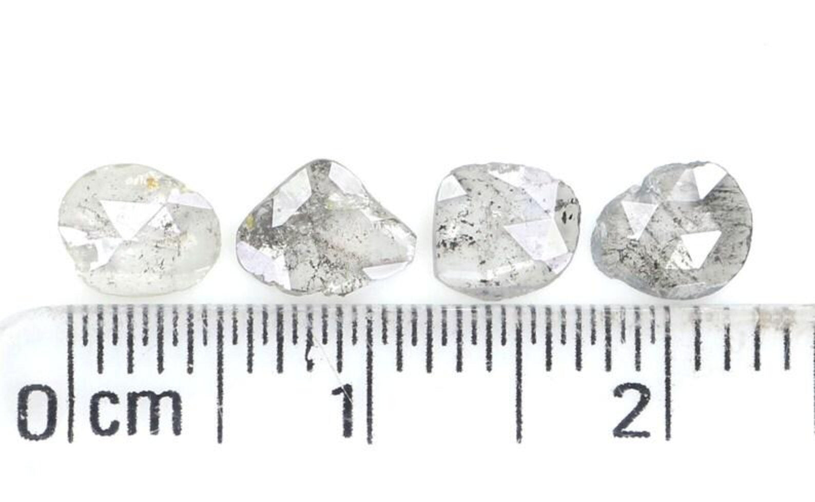 0.94 Ct Natural Loose Slice Shape Diamond Salt And Pepper Slice Cut Diamond 4.90 MM Natural Black Gray Color Slice Rose Cut Diamond NQ2147