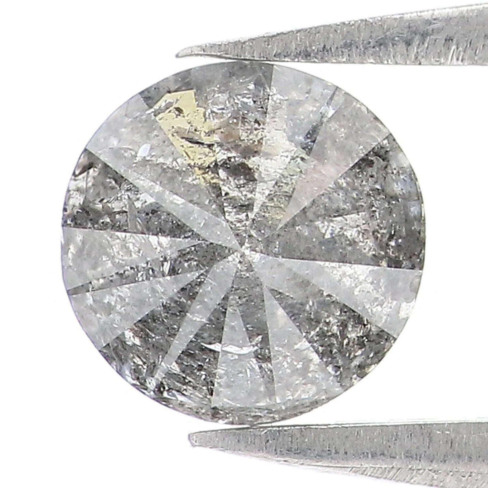 0.87 CT Natural Loose Round Brilliant Cut Diamond Salt And Pepper Round Diamond 5.80 MM Natural Black Grey Color Round Cut Diamond QN9140