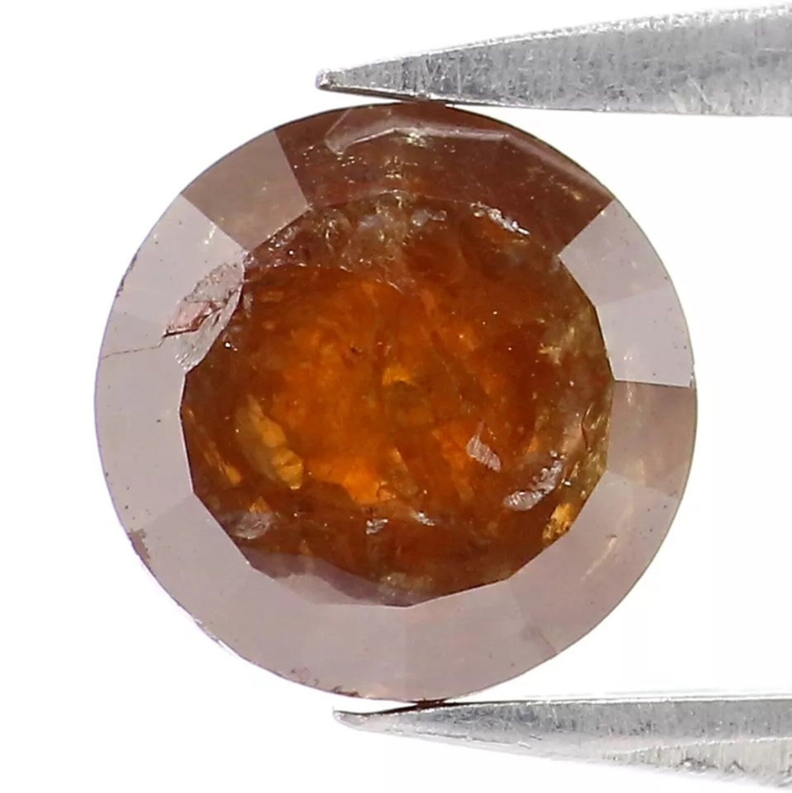 1.43 Ct Natural Loose Round Shape Diamond Brown Color Round Cut Diamond 6.65 MM Natural Diamond Brown Color Round Rose Cut Diamond NQ580