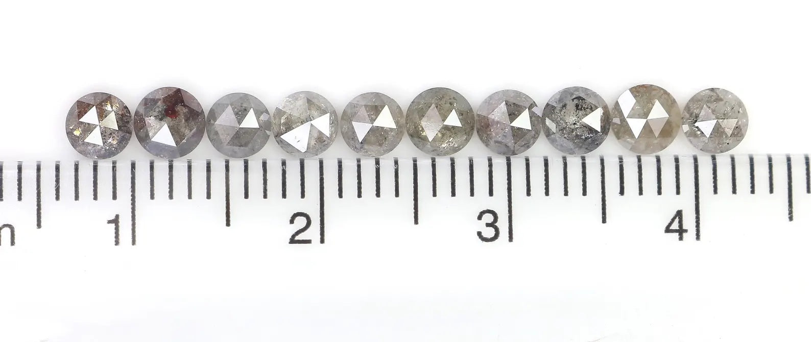 2.09 Ct Natural Loose Round Shape Diamond Salt And Pepper Round Cut Diamond 3.55 MM Natural Black Grey Color Round Rose Cut Diamond NQ2084