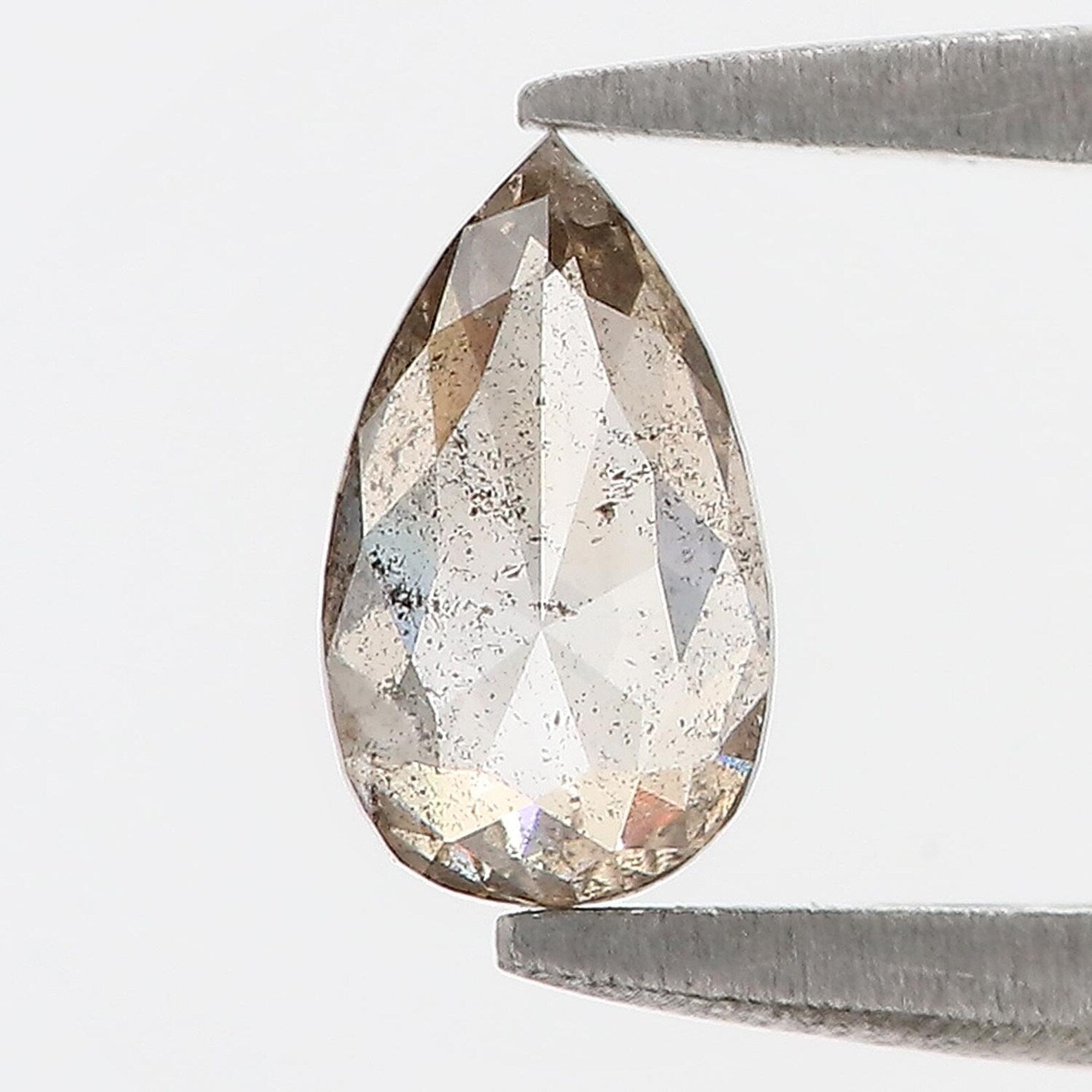 0.56 CT Natural Loose Pear Shape Diamond Salt And Pepper Pear Cut Diamond 7.00 MM Natural Loose Diamond Pear Shape Rose Cut Diamond NQ826