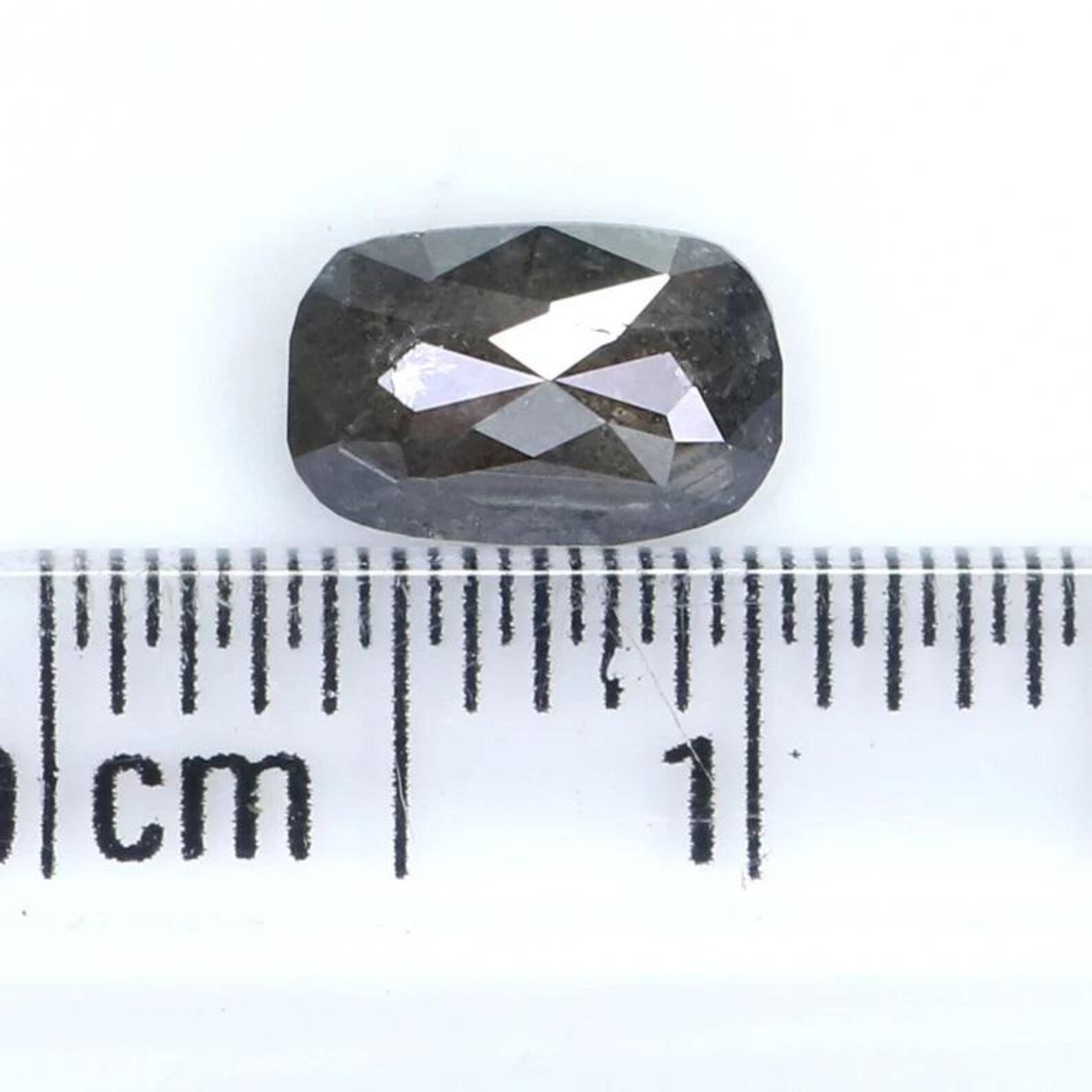 0.75 CT Natural Loose Cushion Cut Diamond Salt And Pepper Cushion Diamond 7.05 MM Natural Black Grey Color Cushion Rose Cut Diamond NQ7086