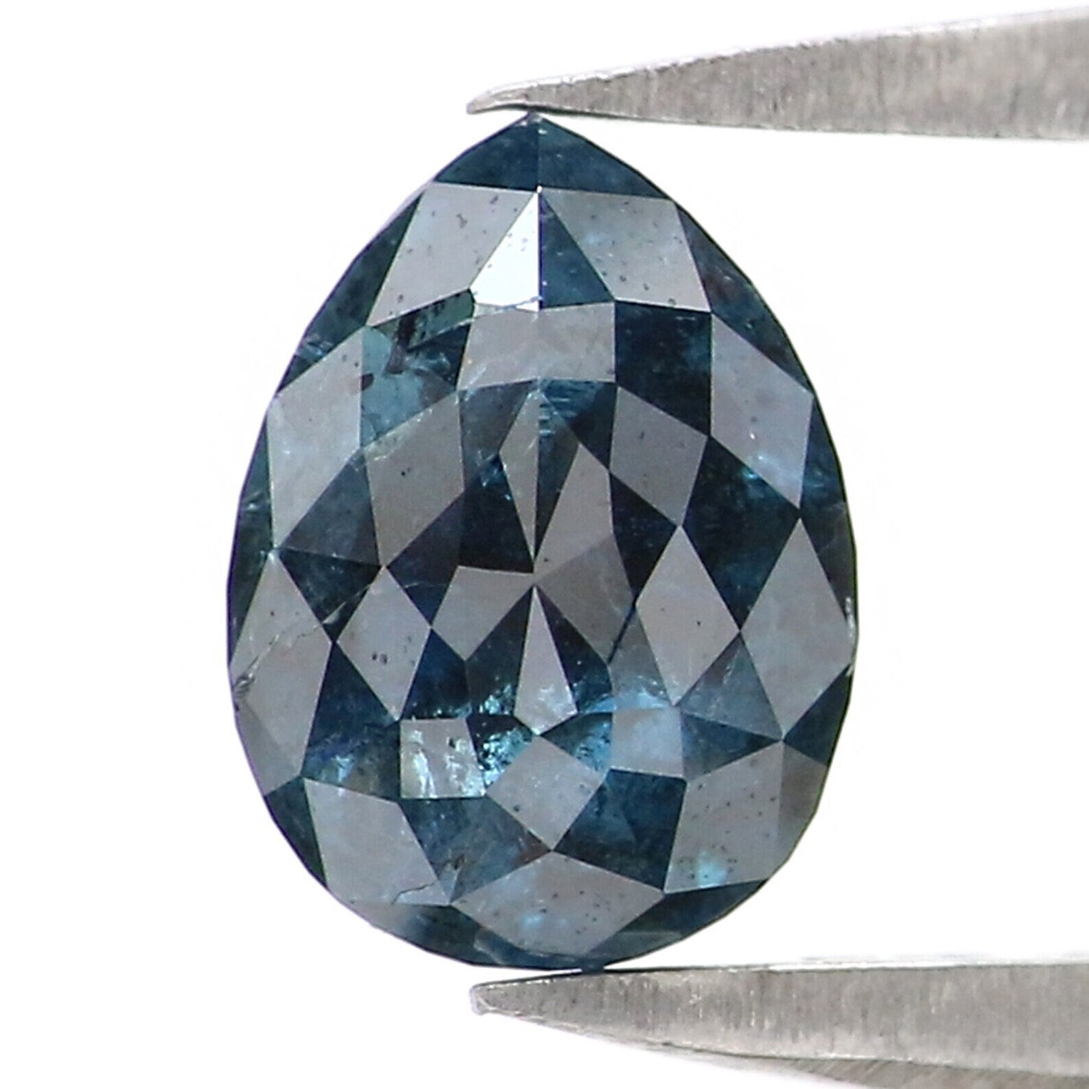 0.89 CT Natural Loose Pear Diamond Blue Color Pear Cut Diamond 6.70 MM Natural Loose Diamond Pear Rose Cut Diamond Pear Shape Diamond NQ9849