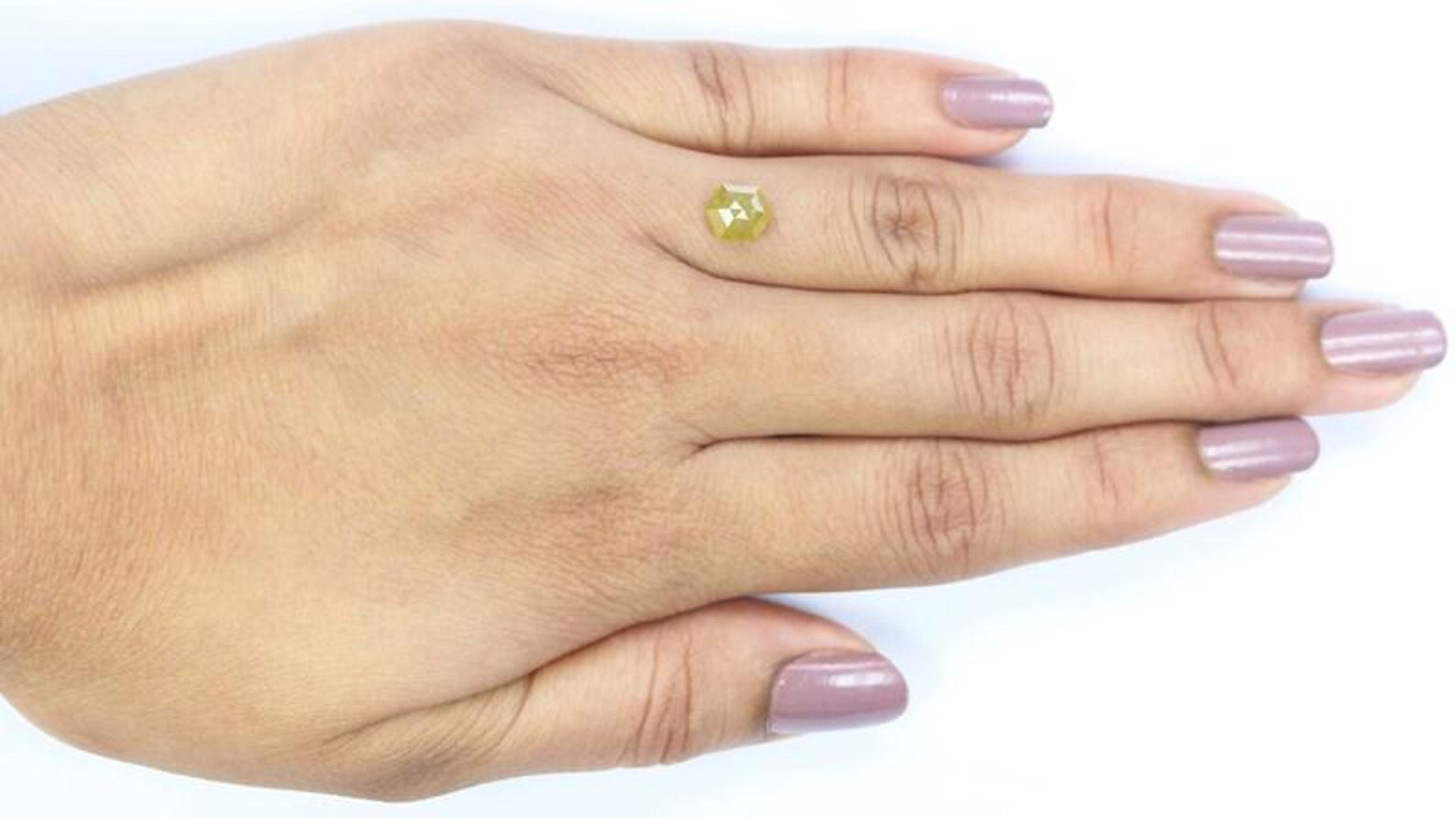 1.10 CT Natural Loose Hexagon Shape Diamond Yellow Color Hexagon Cut Diamond 6.95 MM Natural Loose Diamond Hexagon Rose Cut Diamond NQ766