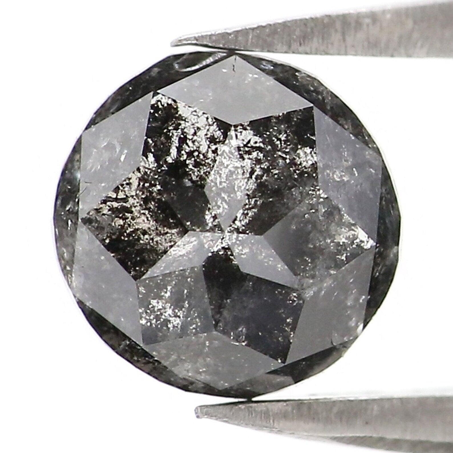 1.19 CT Natural Loose Round Rose Cut Diamond Salt And Pepper Round Diamond 6.45 MM Natural Loose Diamond Round Shape Rose Cut Diamond NQ2466