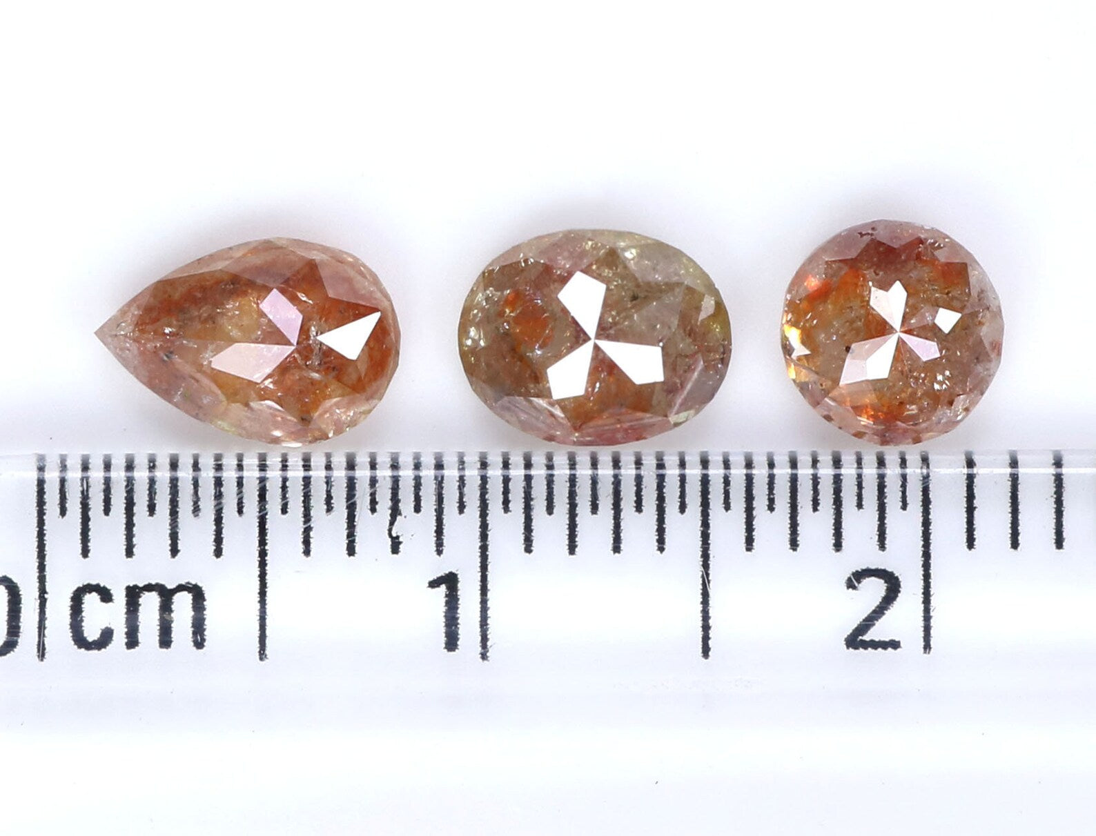 1.96 CT Natural Loose Mix Shape Diamond Brown Color Diamond 5.10 MM Natural Loose Diamond Brown Color Mix Shape Rose Cut Diamond KDN1998