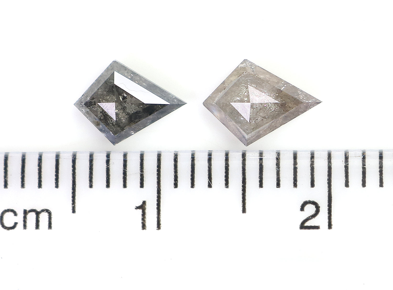 0.89 CT Natural Loose Kite Cut Pair Diamond Salt And Pepper Kite Shape Diamond 7.05 MM Natural Black Grey Color Kite Rose Cut Diamond LQ2742