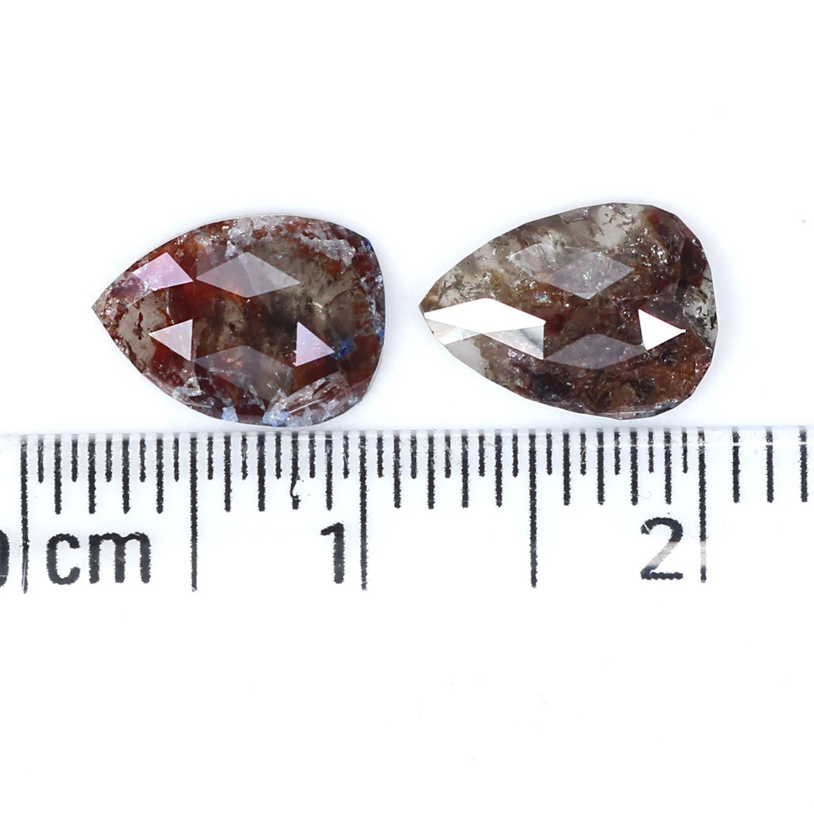2.20 CT Natural Loose Pear Shape Pair Diamond Brown Color Pear Cut Diamond 8.80 MM Natural Loose Diamond Pear Pair Rose Cut Diamond KDN8217
