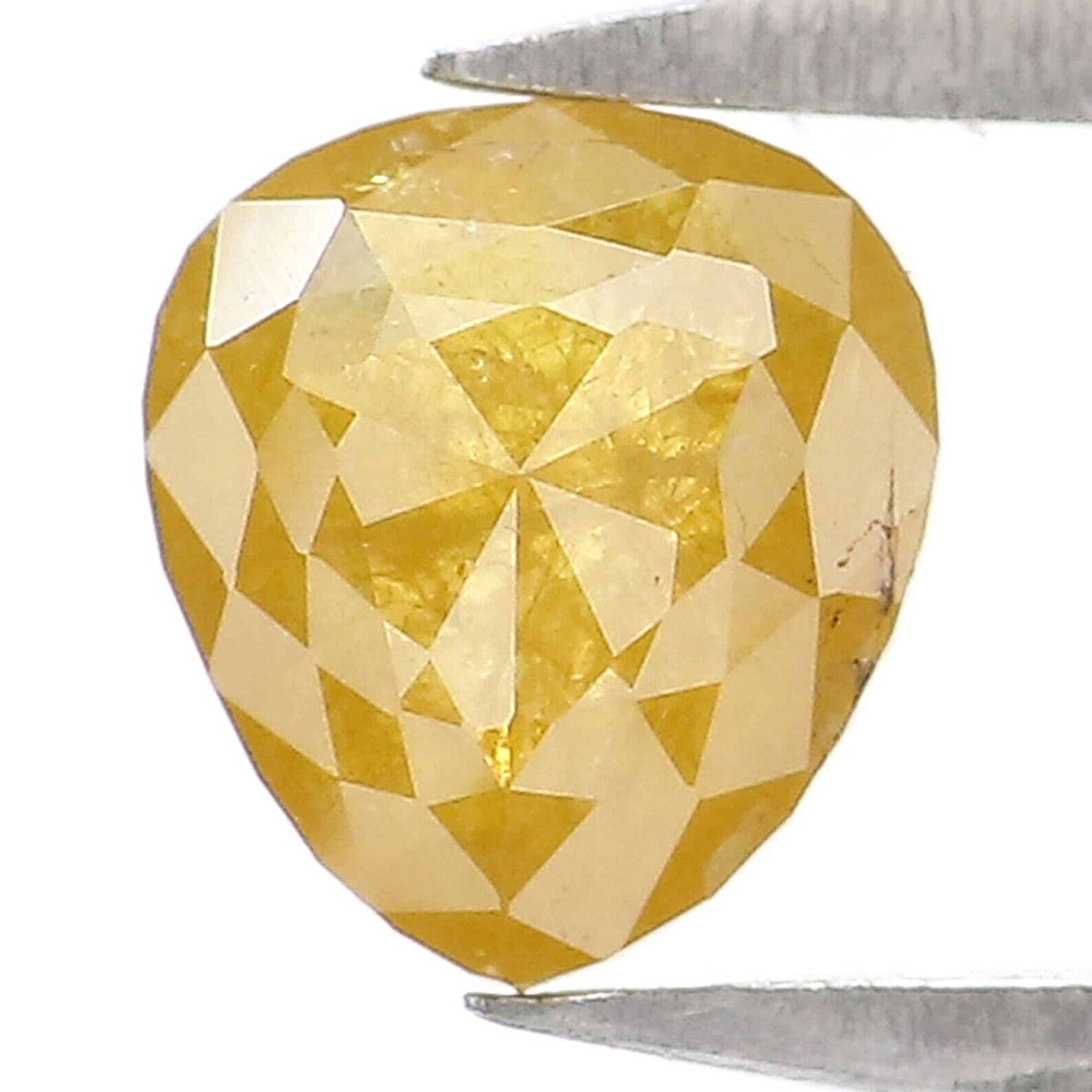 0.59 CT Natural Loose Heart Shape Diamond Yellow Color Heart Shape Diamond 5.45 MM Natural Loose Yellow Color Heart Rose Cut Diamond QK2510