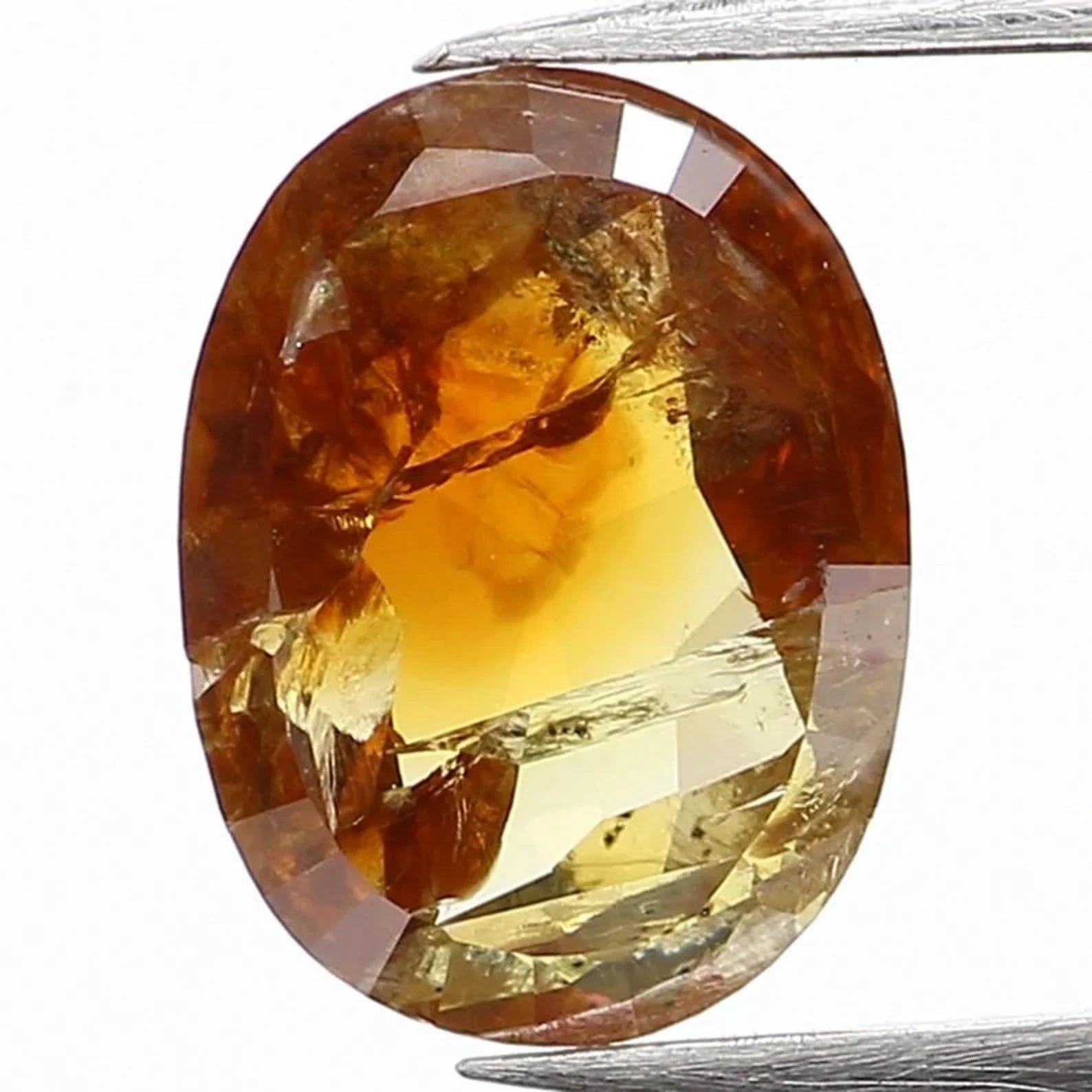 0.91 Ct Natural Loose Oval Shape Diamond Brown Yellow Color Oval Cut Diamond 7.05 MM Natural Brown Yellow Color Oval Rose Cut Diamond QN1052