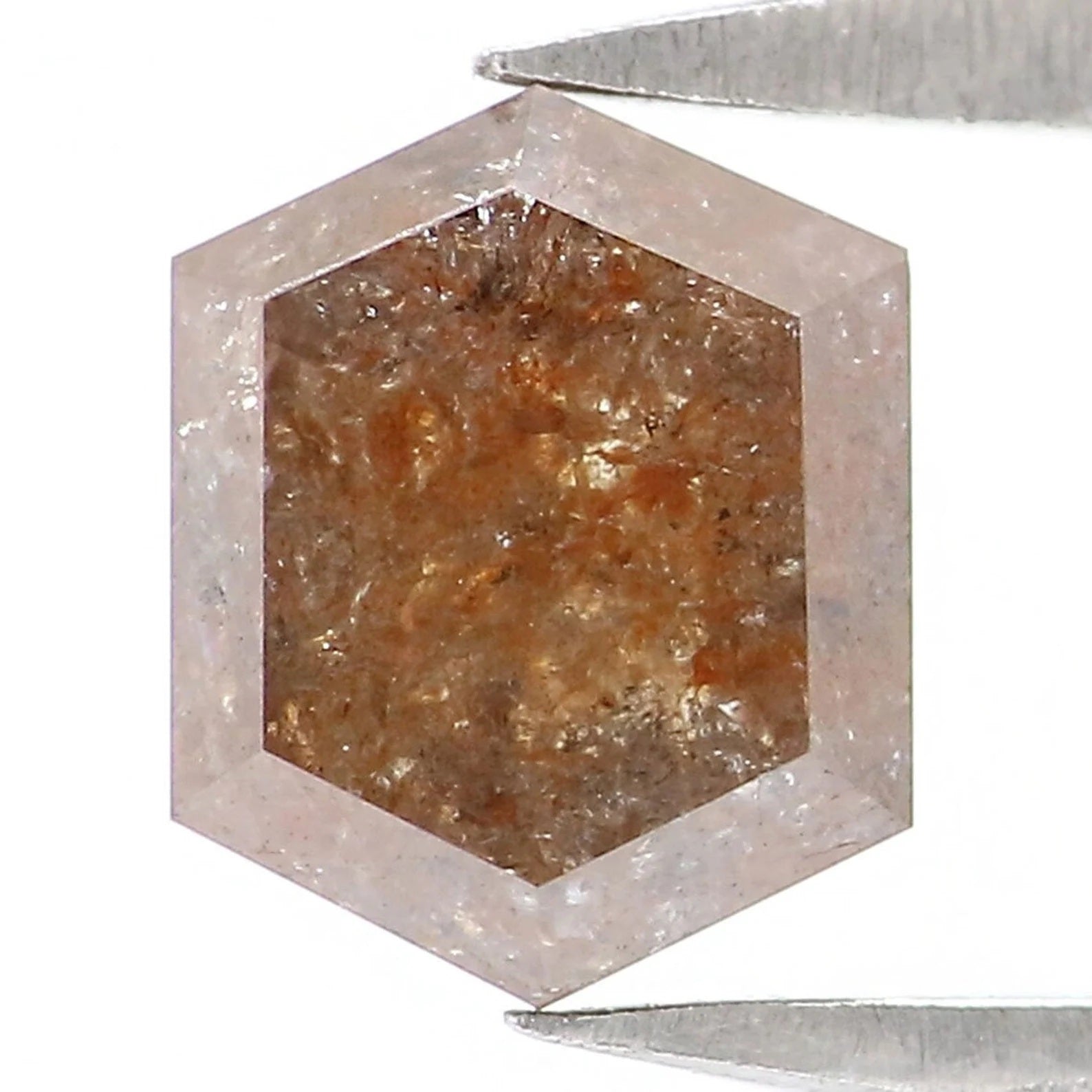 0.83 CT Natural Loose Hexagon Shape Diamond Brown Color Hexagon Diamond 6.10 MM Natural Loose Diamond Hexagon Shape Rose Cut Diamond NQ399