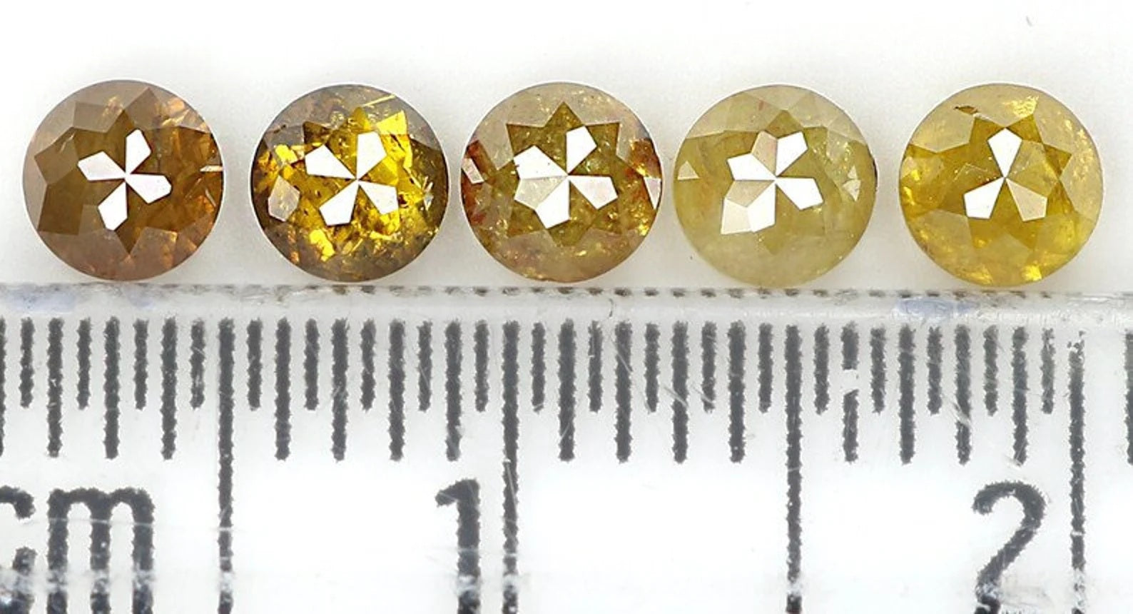 1.27 Ct Natural Loose Round Shape Diamond Yellow Brown Color Round Diamond 2.50 MM Natural Yellow Brown Color Round Rose Cut Diamond NQ1716
