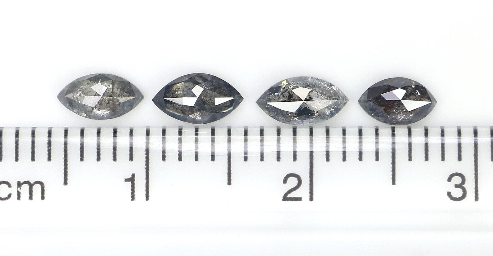 0.84 CT Natural Loose Marquise Shape Diamond Salt And Pepper Marquise Diamond 4.85 MM Natural Black Grey Marquise Rose Cut Diamond NQ1582