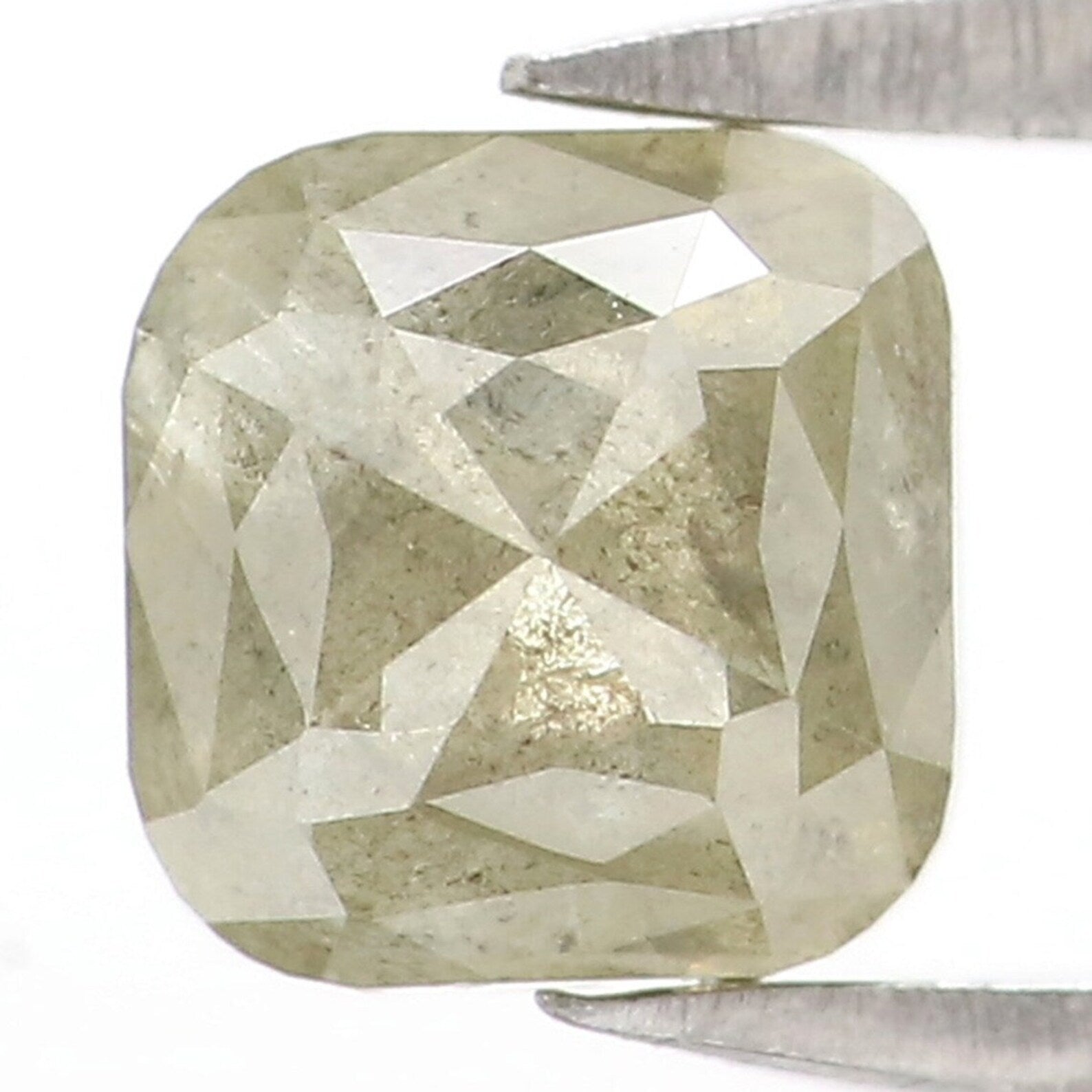 1.28 CT Natural Loose Cushion Shape Diamond Green Color Cushion Diamond 5.20 MM Natural Diamond Green Color Cushion Rose Cut Diamond NQ2381