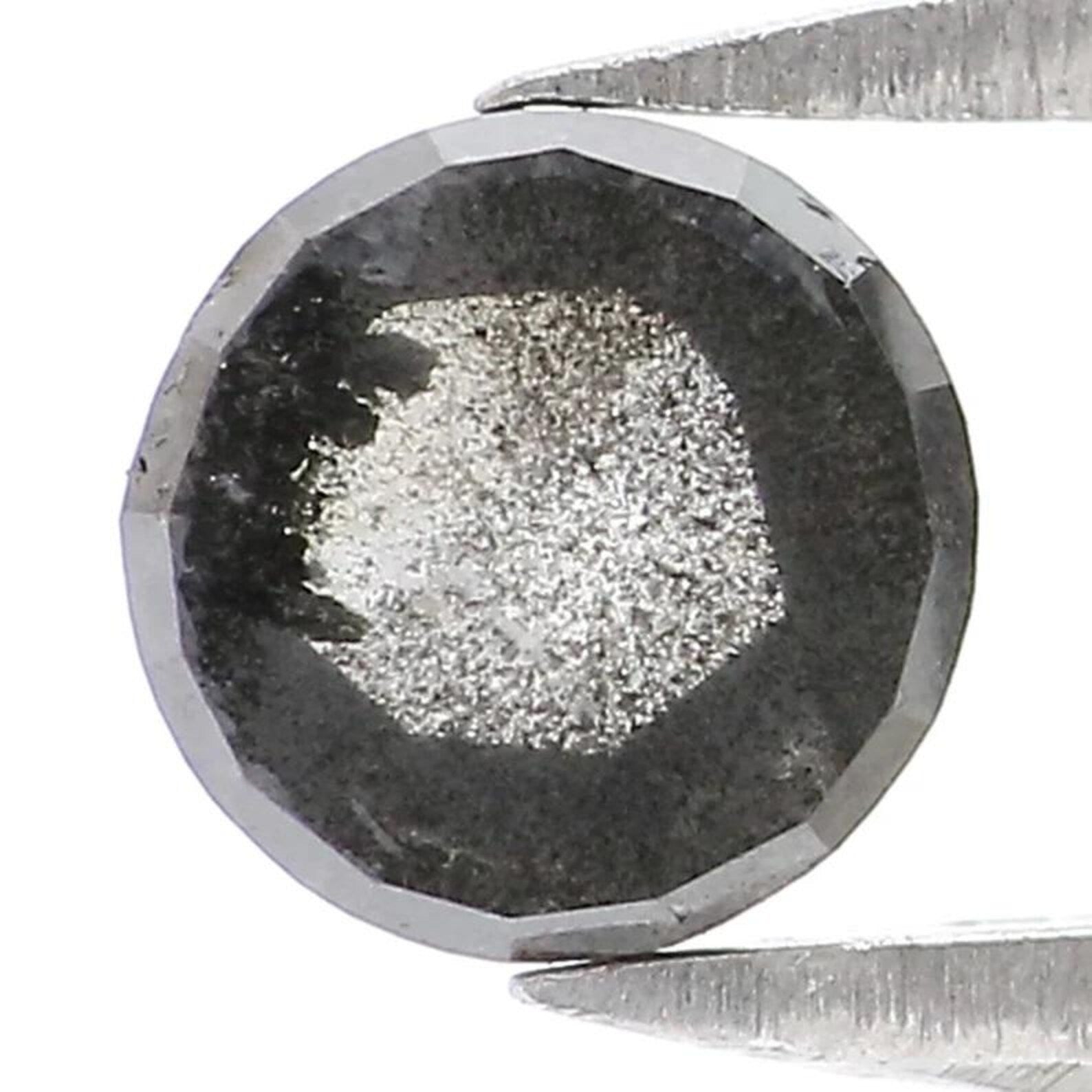 0.52 CT Natural Loose Round Shape Diamond Salt And Pepper Round Cut Diamond 4.95 MM Natural Black Grey Color Round Rose Cut Diamond NQ2435