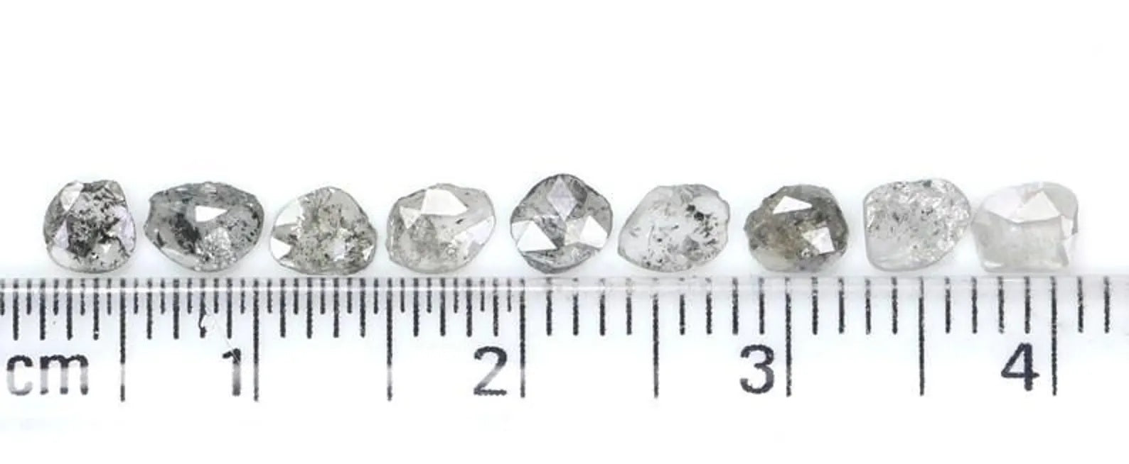 0.97 CT Natural Loose Slice Shape Diamond Salt And Pepper Slice Cut Diamond 4.15 MM Natural Black Grey Color Slice Rose Cut Diamond NQ2133