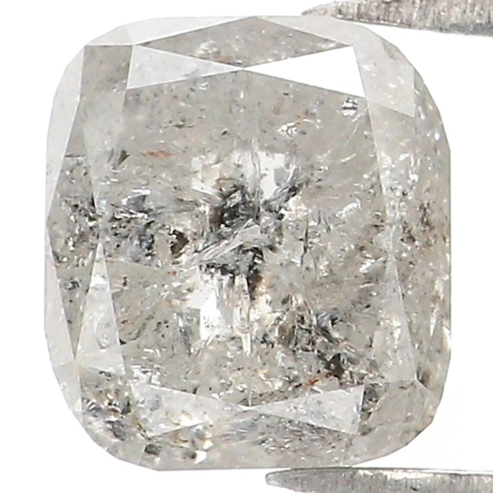 1.26 CT Natural Loose Cushion Cut Diamond Salt And Pepper Cushion Diamond 6.00 MM Natural Diamond Grey Color Cushion Rose Cut Diamond NQ7795