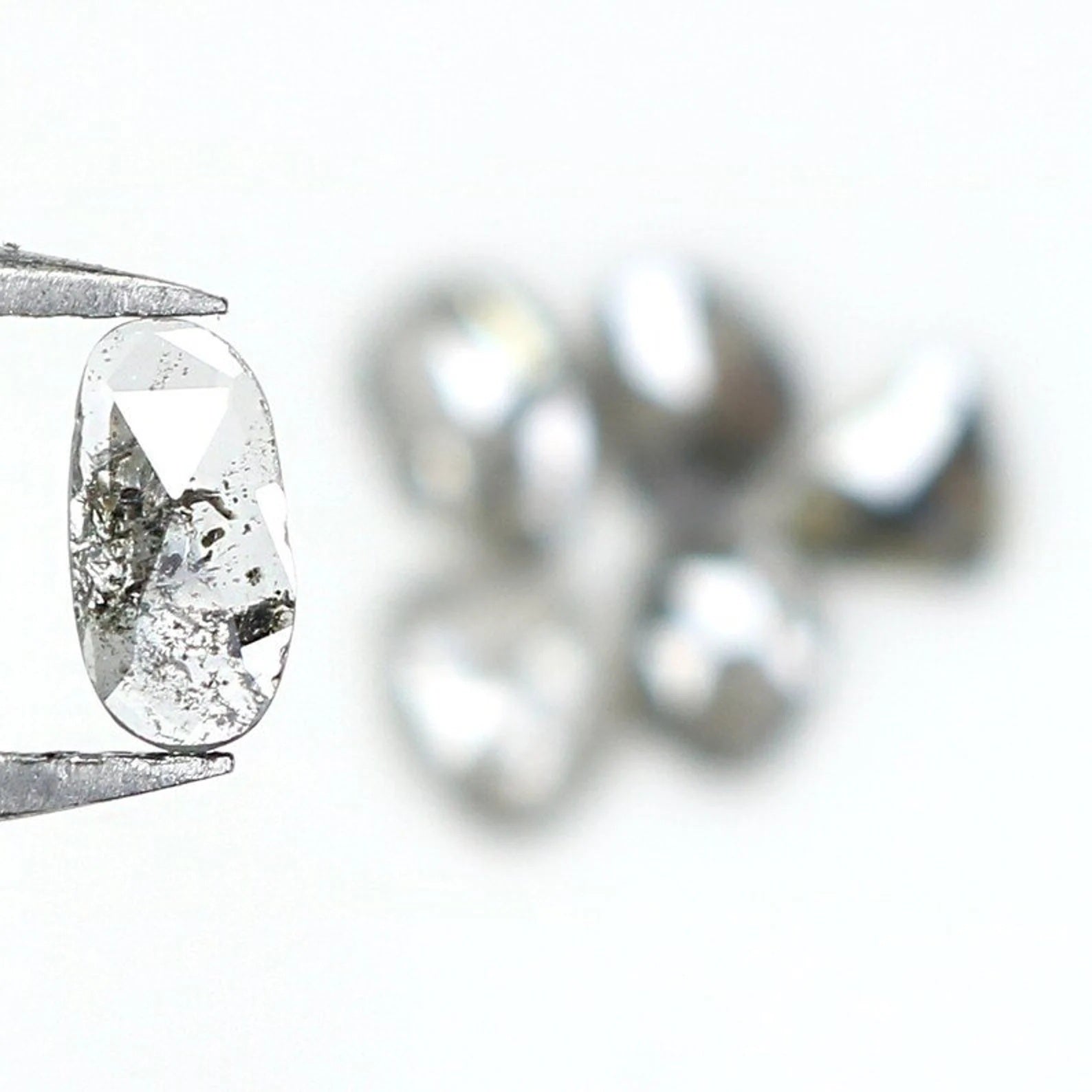 0.93 CT Natural Loose Slice Cut Diamond Salt And Pepper Slice Cut Diamond 3.65 MM Natural Loose Slice Cut Black Grey Color Diamond NQ1641