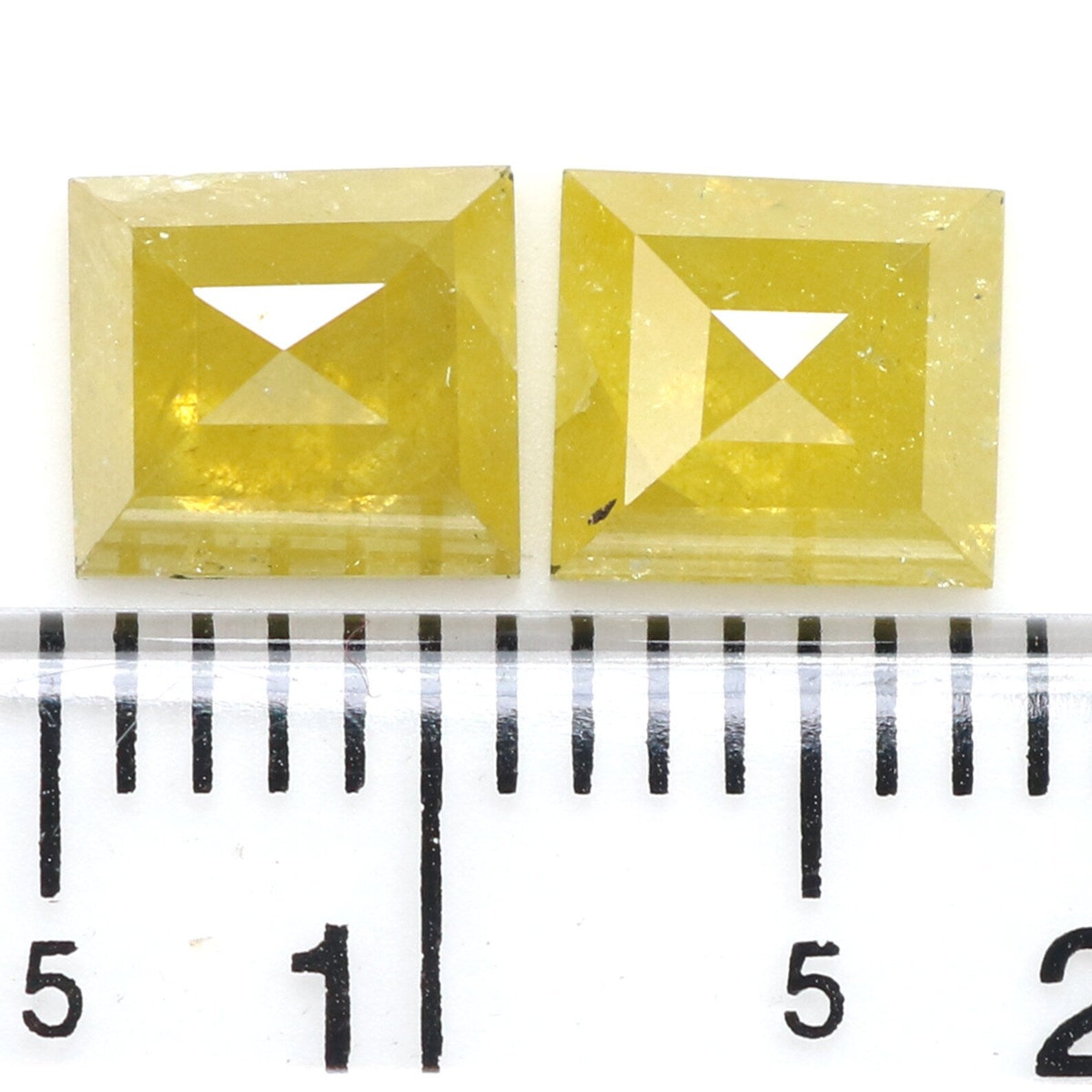 1.83 CT Natural Loose Rectangle Pair Diamond Yellow Color Rectangle Diamond 5.90 MM Natural Loose Rectangle Shape Rose Cut Diamond KDN7986