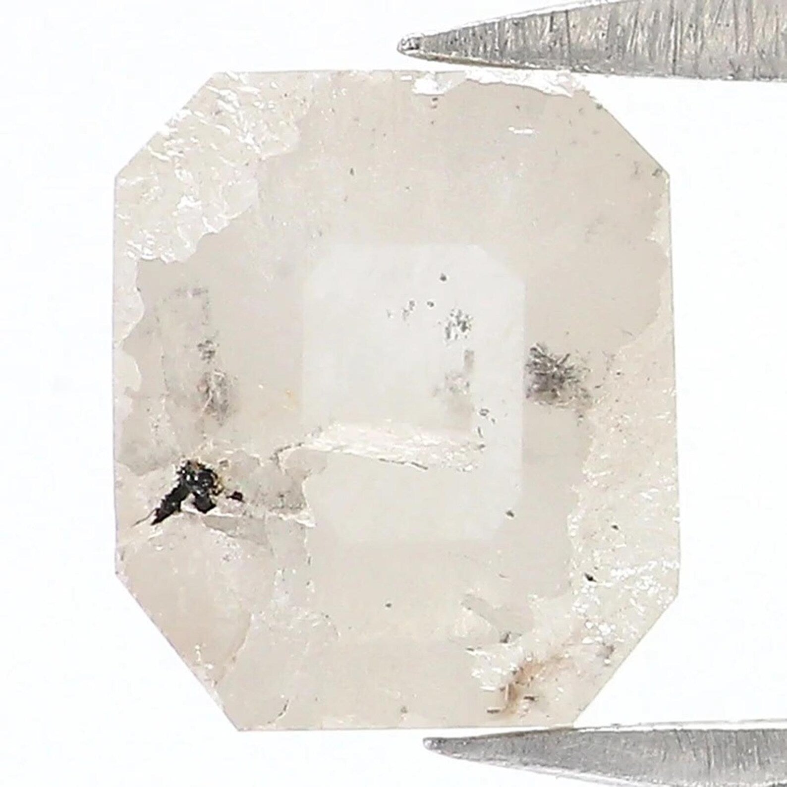 0.91 CT Natural Loose Emerald Shape Diamond White Color Emerald Cut Diamond 6.40 MM Natural Loose Grey Color Emerald Rose Cut Diamond NQ7692