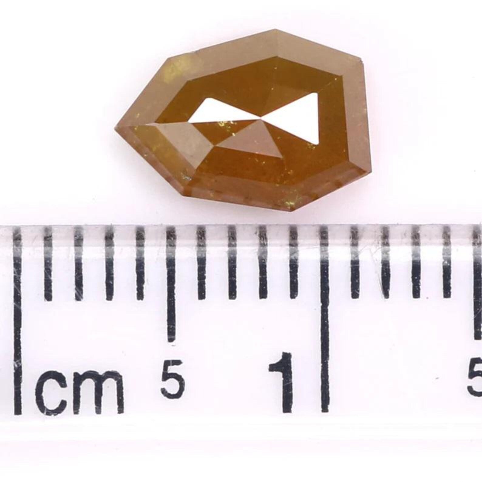 1.42 CT Natural Loose Bullet Shape Diamond Brown Color Bullet Cut Diamond 8.30 MM Natural Loose Yellow Color Bullet Rose Cut Diamond NQ8799