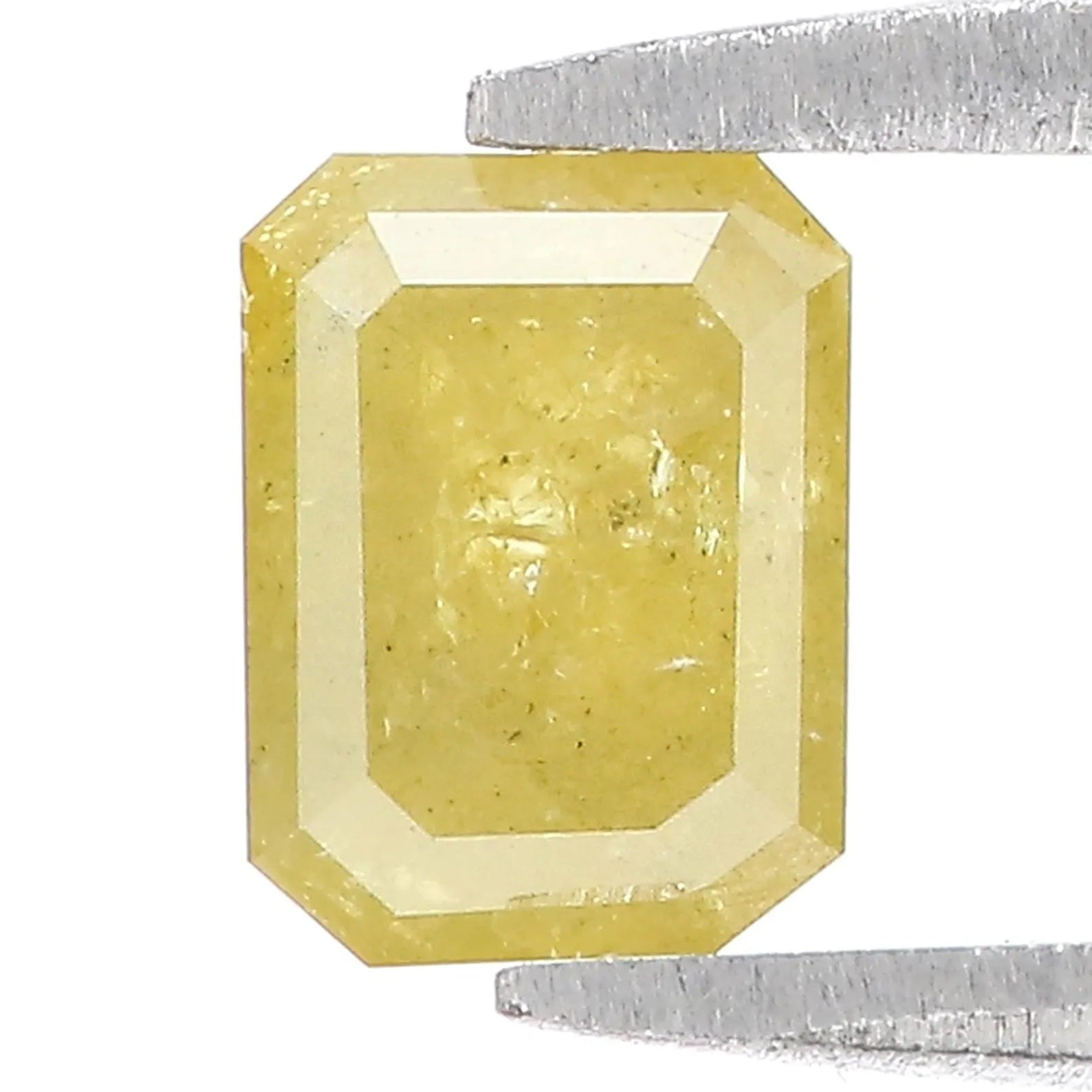 1.24 CT Natural Loose Emerald Shape Diamond Yellow Color Emerald Diamond 6.70 MM Natural Black Green Color Emerald Rose Cut Diamond QN630