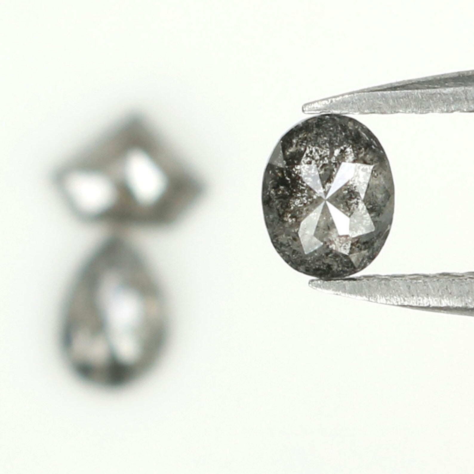 0.84 Ct Natural Loose Diamond, Salt Pepper Diamond, Mix Shape, Black And Gray Diamond, Shield Diamond, Oval Diamond, Pear Diamond KDN1237