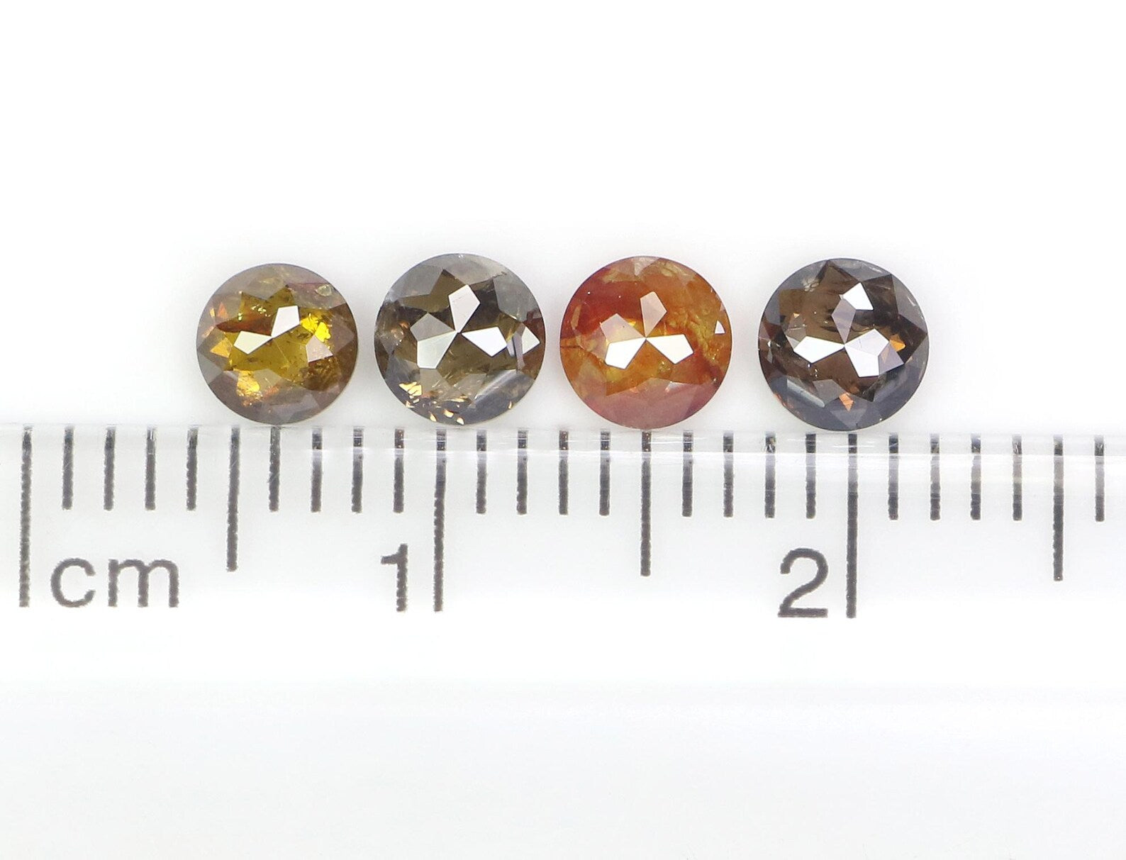 1.19 CT Natural Loose Round Cut Diamond Yellow Black Color Round Diamond 4.00 MM Natural Yellow Black Color Round Rose Cut Diamond NQ730