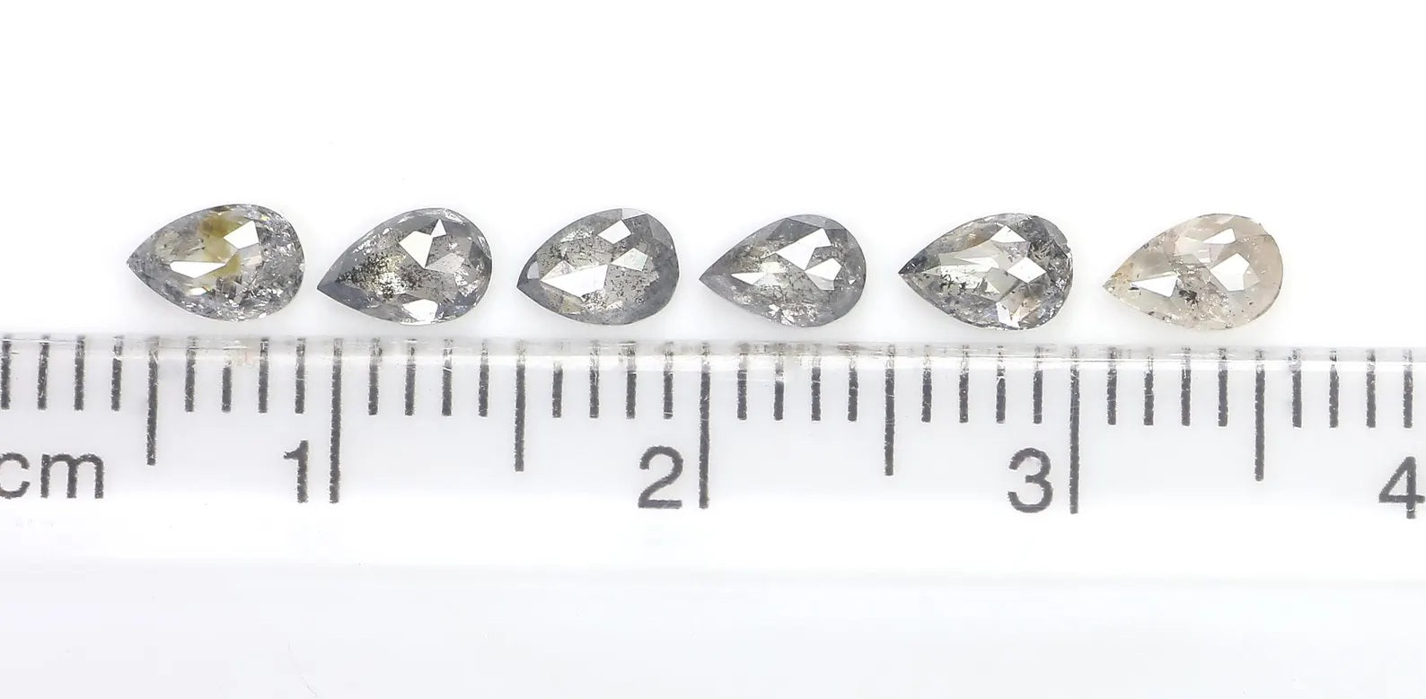 1.15 CT Natural Loose Pear Shape Diamond Salt And Pepper Pear Diamond 4.45 MM Natural Diamond Black Grey Color Pear Rose Cut Diamond NQ1326