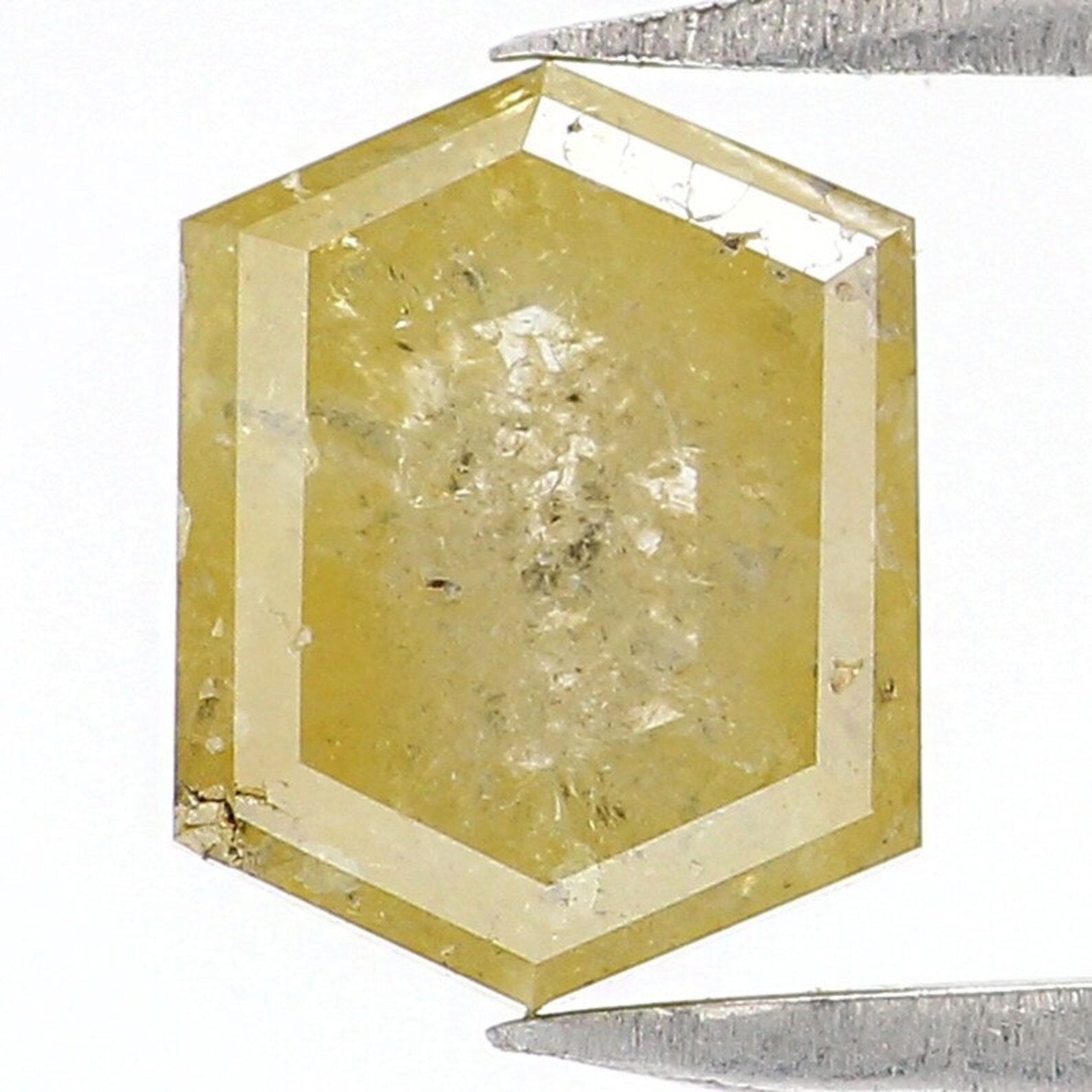 1.27 Ct Natural Loose Hexagon Shape Diamond Yellow Color Hexagon Cut Diamond 7.05 MM Natural Loose Diamond Hexagon Rose Cut Diamond NQ1962