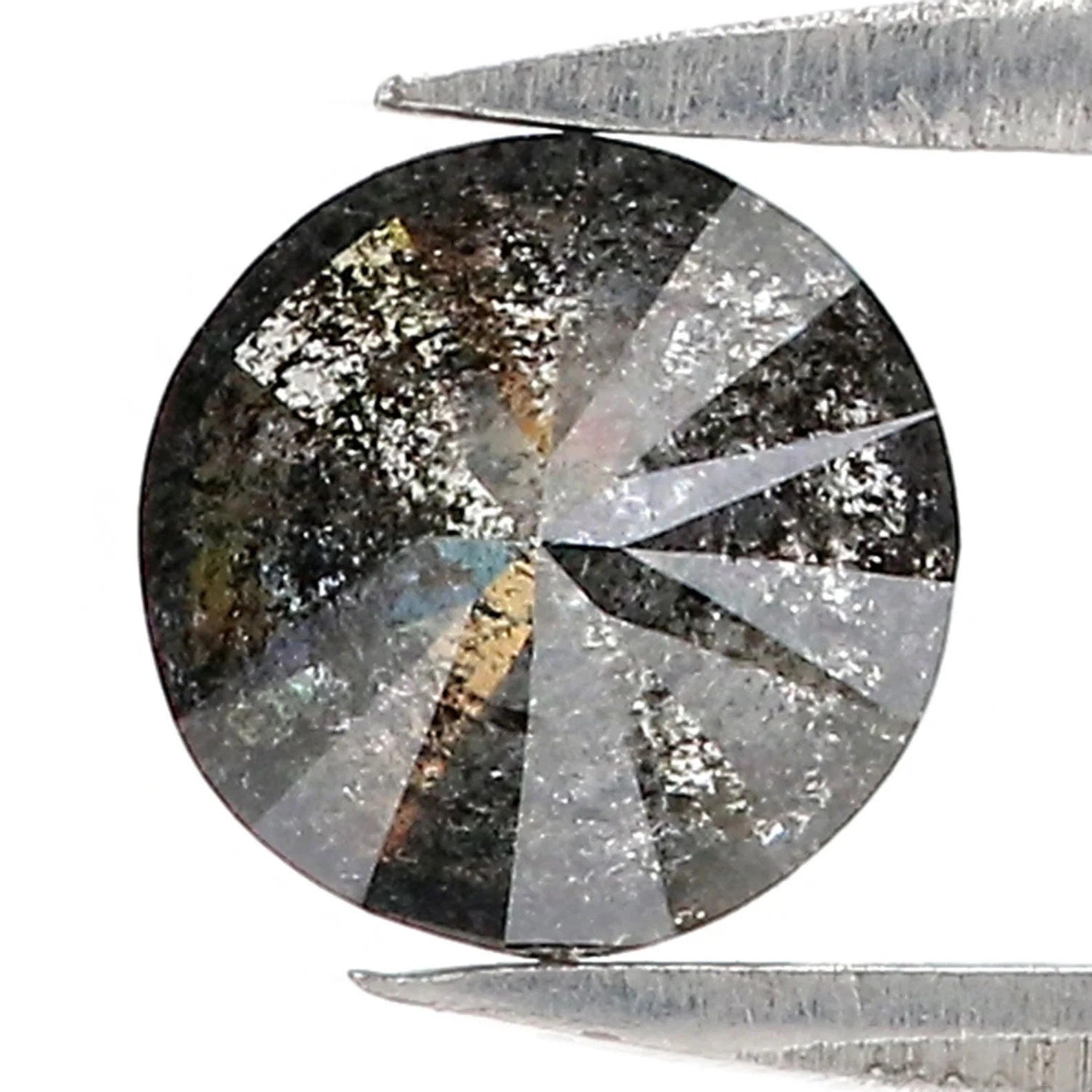 0.82 CT Natural Loose Round Brilliant Cut Diamond Salt And Pepper Diamond 5.70 MM Natural Black Gray Round Brilliant Cut Diamond QN2489